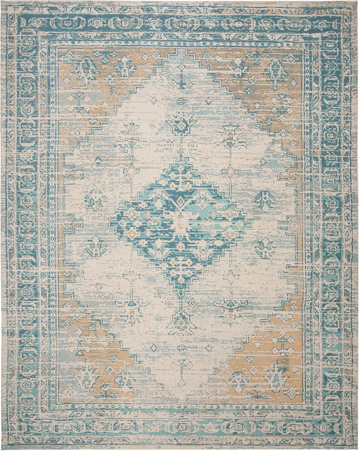 image:imageSAFAVIEH Area Rug 8x10 Classic Vintage Collection Large Blue Oriental Medallion Distressed Design NonShedding amp Easy Cleaning Ideal for Living Room Bedroom Office Dining Space CLV113MAqua