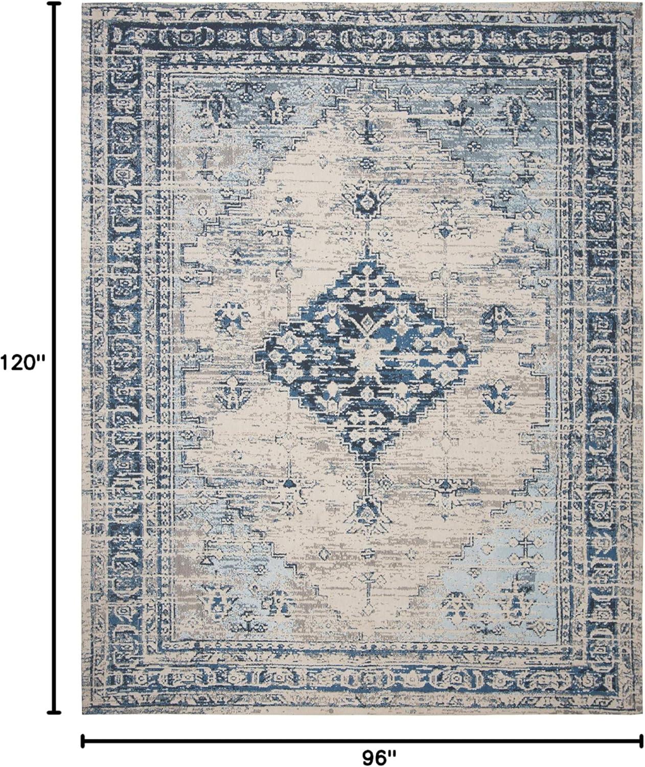 image:imageSAFAVIEH Area Rug 8x10 Classic Vintage Collection Large Blue Oriental Medallion Distressed Design NonShedding amp Easy Cleaning Ideal for Living Room Bedroom Office Dining Space CLV113MBlue