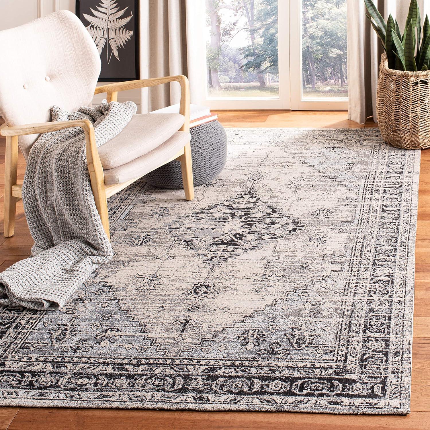 image:imageSAFAVIEH Area Rug 8x10 Classic Vintage Collection Large Blue Oriental Medallion Distressed Design NonShedding amp Easy Cleaning Ideal for Living Room Bedroom Office Dining Space CLV113MGrey