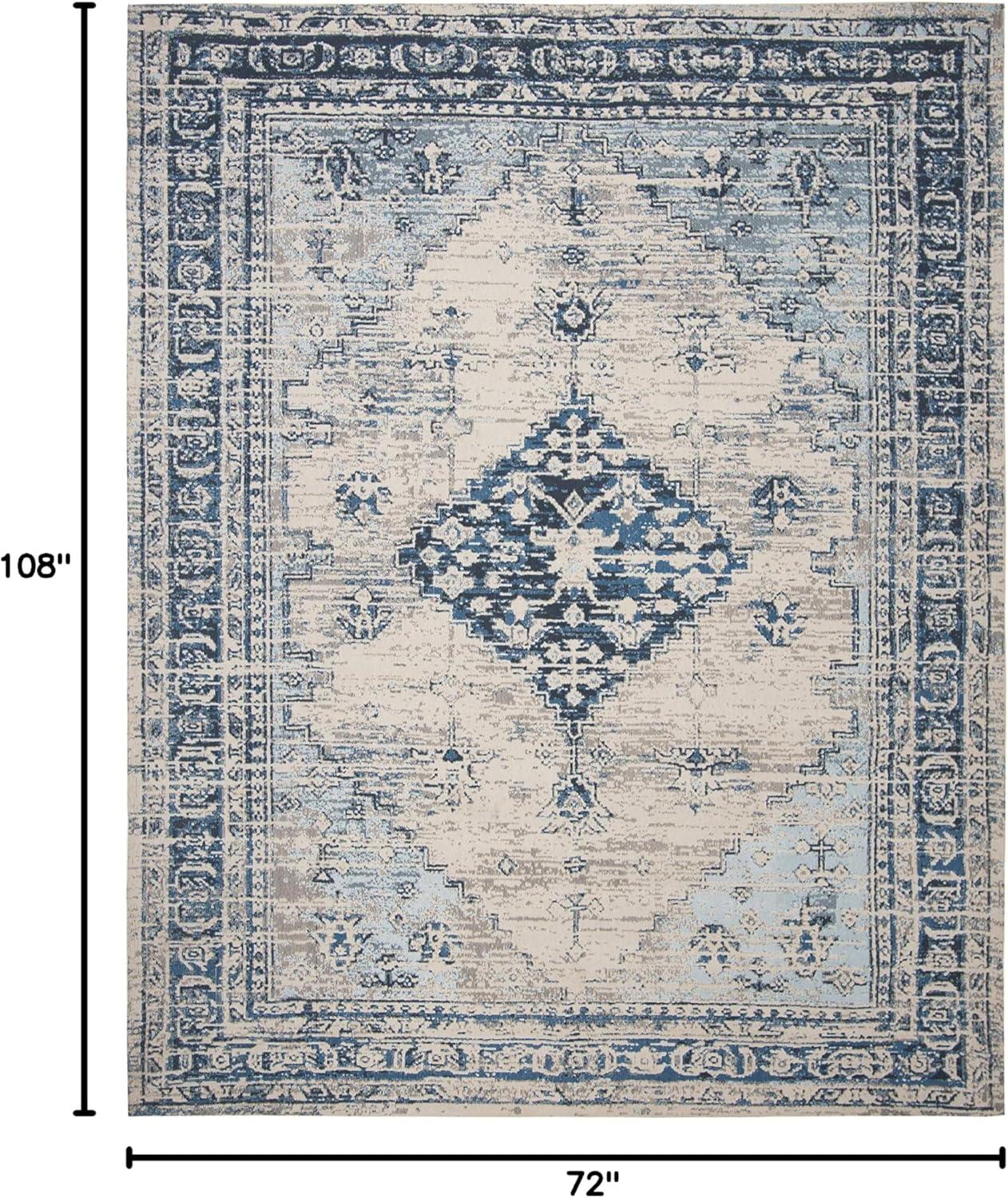 image:imageSAFAVIEH Area Rug 8x10 Classic Vintage Collection Large Blue Oriental Medallion Distressed Design NonShedding amp Easy Cleaning Ideal for Living Room Bedroom Office Dining Space CLV113MBlue