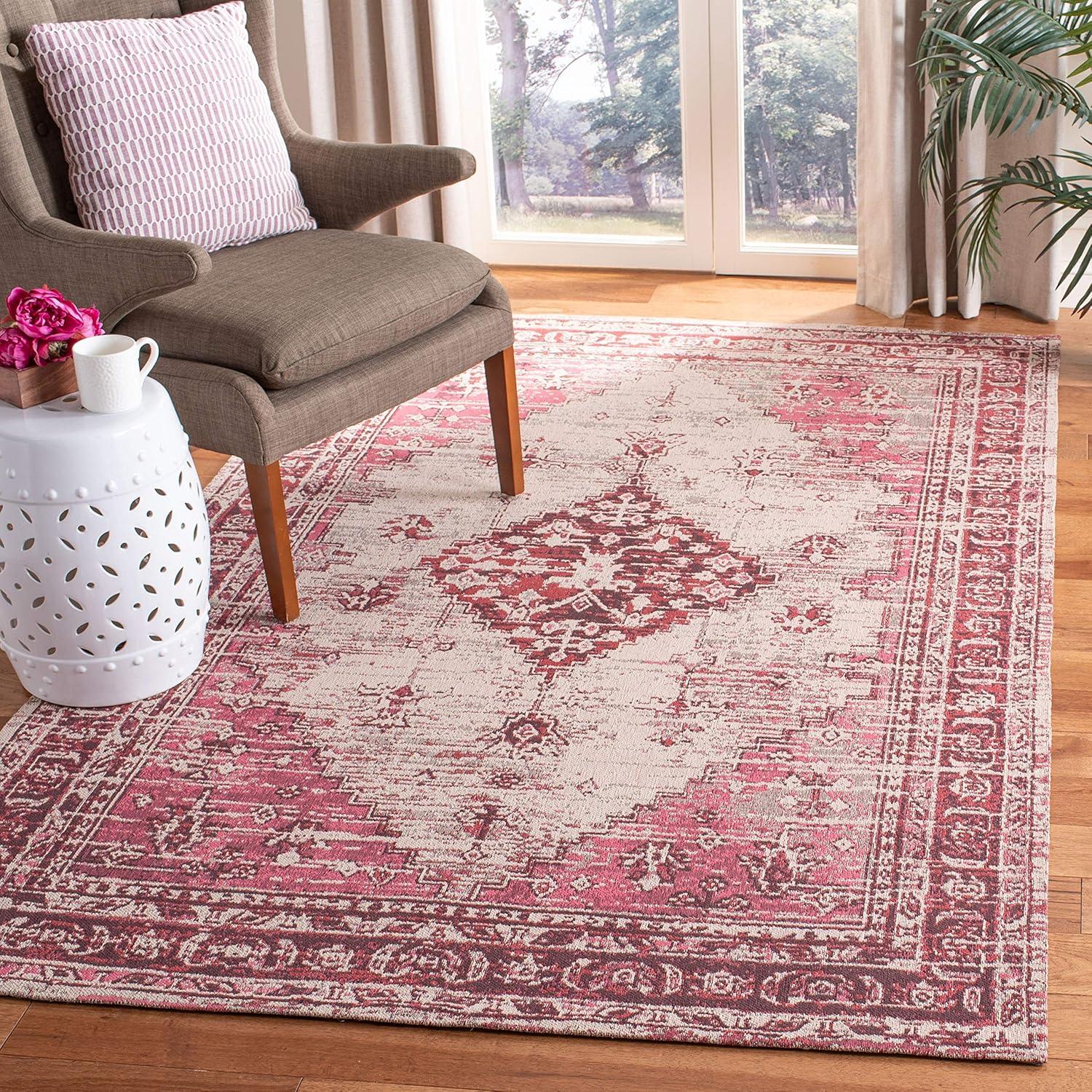 image:imageSAFAVIEH Area Rug 8x10 Classic Vintage Collection Large Blue Oriental Medallion Distressed Design NonShedding amp Easy Cleaning Ideal for Living Room Bedroom Office Dining Space CLV113MFuchsia