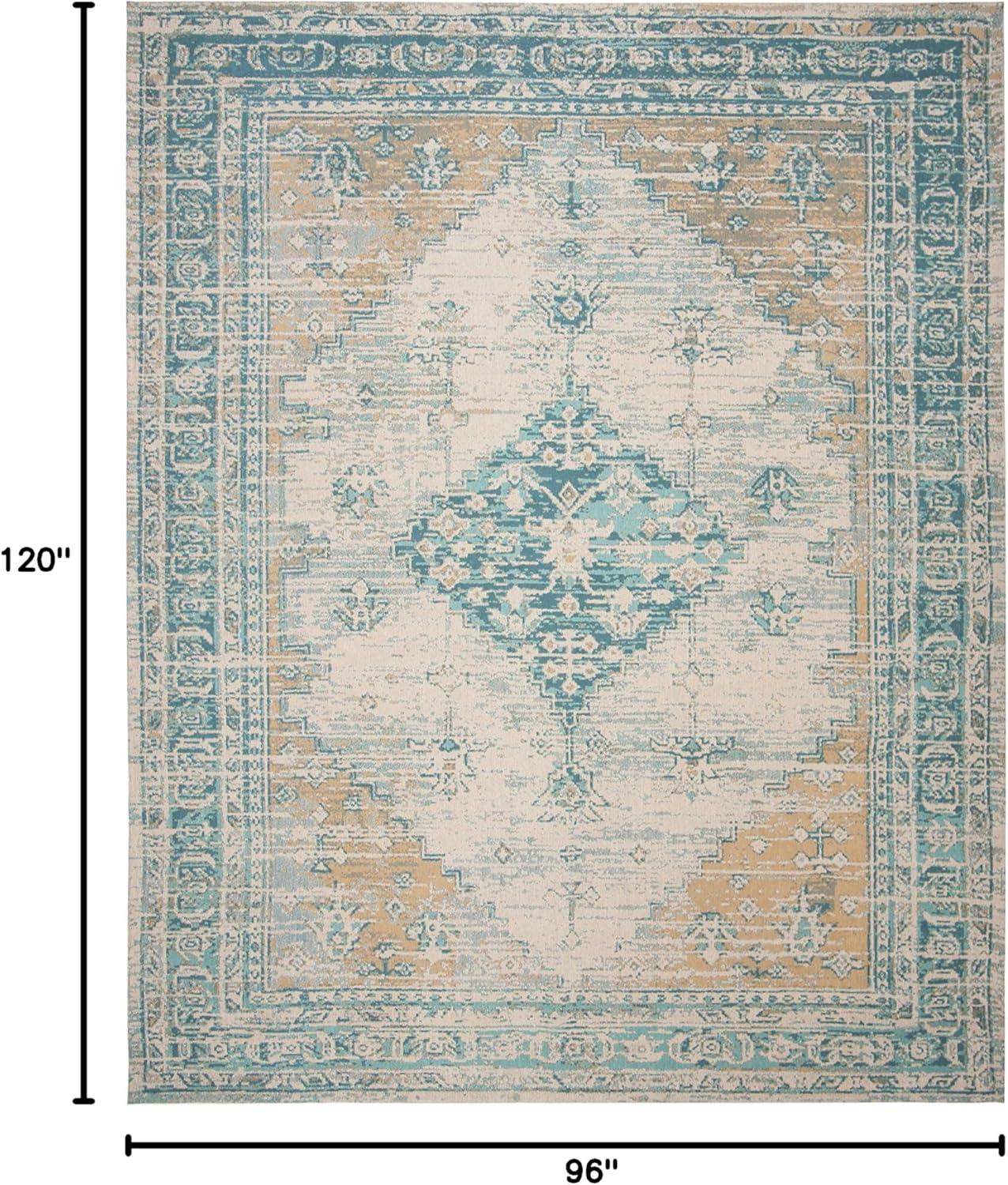 image:imageSAFAVIEH Area Rug 8x10 Classic Vintage Collection Large Blue Oriental Medallion Distressed Design NonShedding amp Easy Cleaning Ideal for Living Room Bedroom Office Dining Space CLV113MAqua