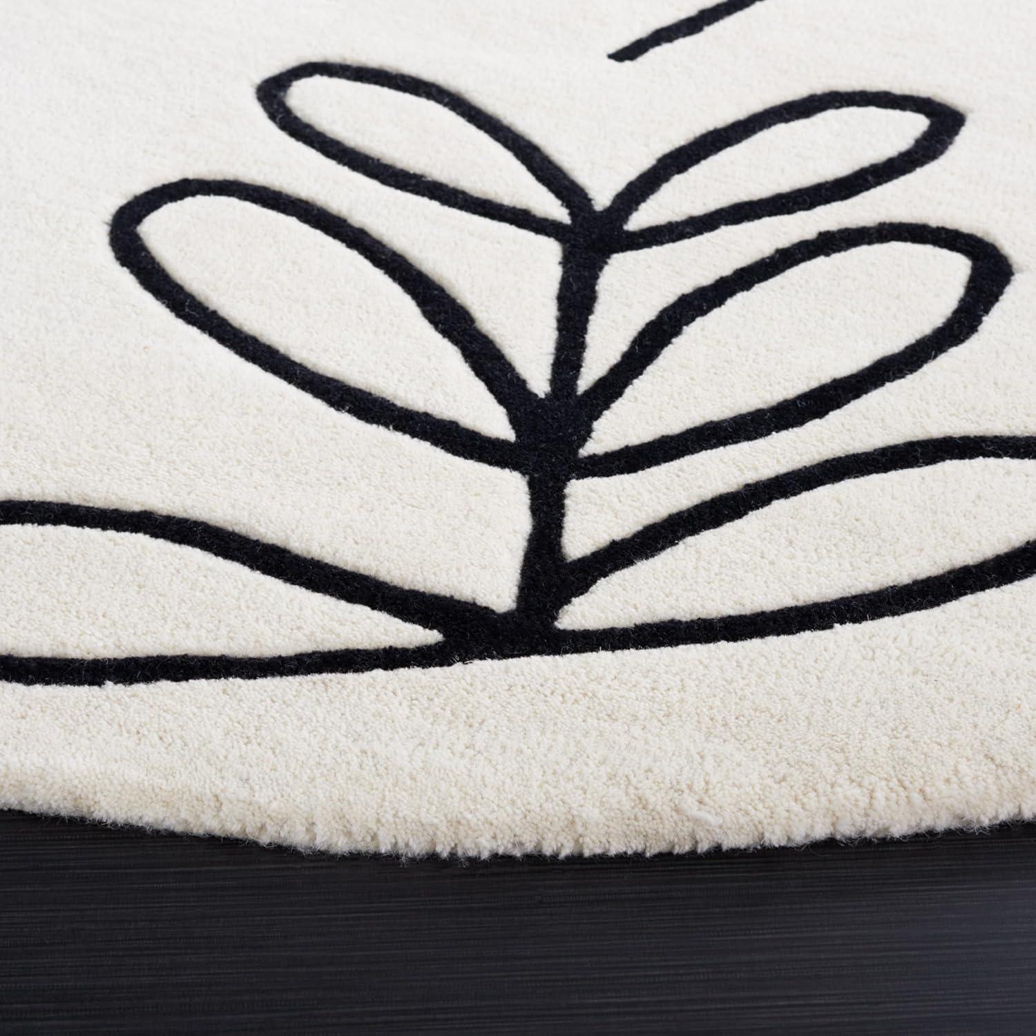 image:imageSAFAVIEH Area Rug 8x10 Fifth Avenue Collection Large Ivory amp Black Handmade Wool MidCentury Modern Design Ideal for Living Room Bedroom Office Dining Space FTV111AIvoryBlack