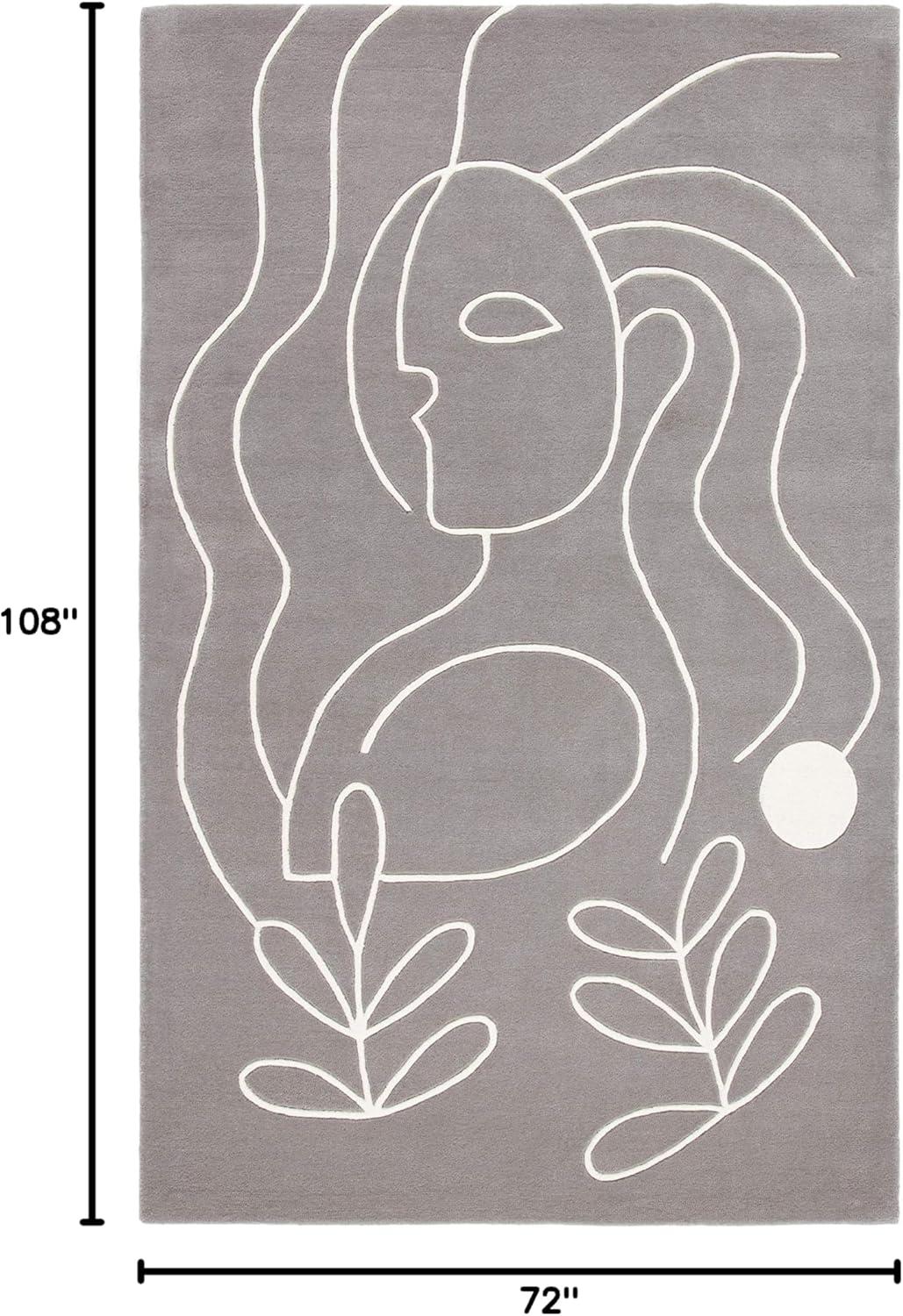 image:imageSAFAVIEH Area Rug 8x10 Fifth Avenue Collection Large Ivory amp Black Handmade Wool MidCentury Modern Design Ideal for Living Room Bedroom Office Dining Space FTV111AGreyIvory