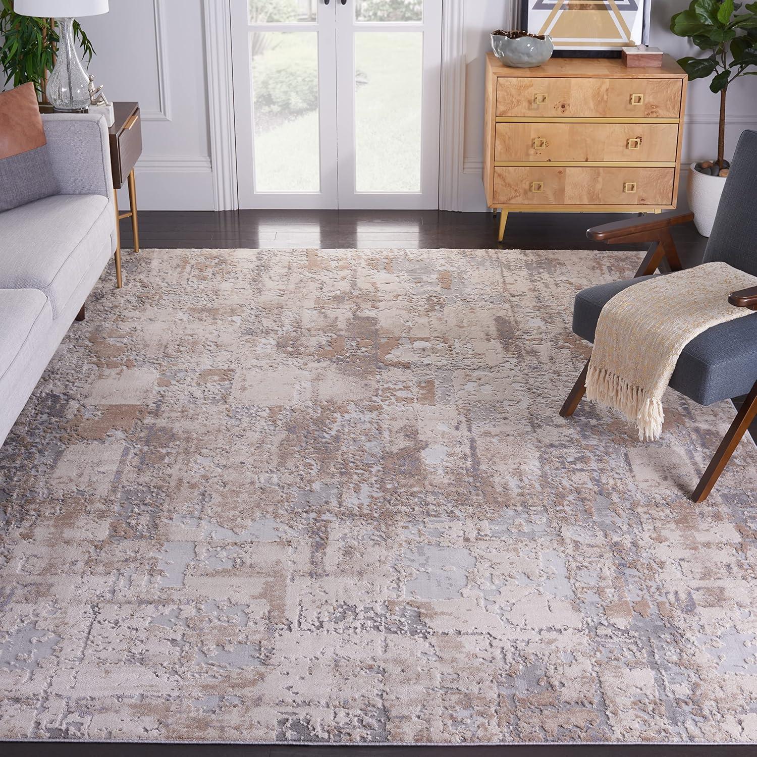 image:imageSAFAVIEH Area Rug 8x10 Invista Collection Large Cream amp Beige Modern Abstract Design NonShedding amp Easy Cleaning Ideal for Living Room Bedroom Office Dining Space INV435ACreamBeige
