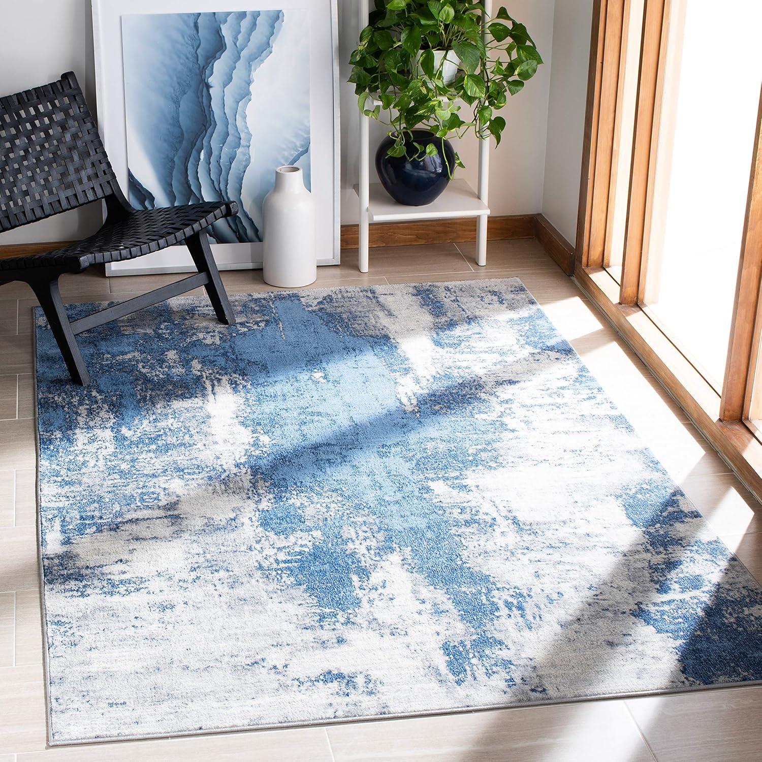 image:imageSAFAVIEH Area Rug 8x10 Jasper Collection Large Grey amp Gold Modern Abstract Design NonShedding amp Easy Cleaning Ideal for Living Room Bedroom Office Dining Space JSP101ABlueIvory