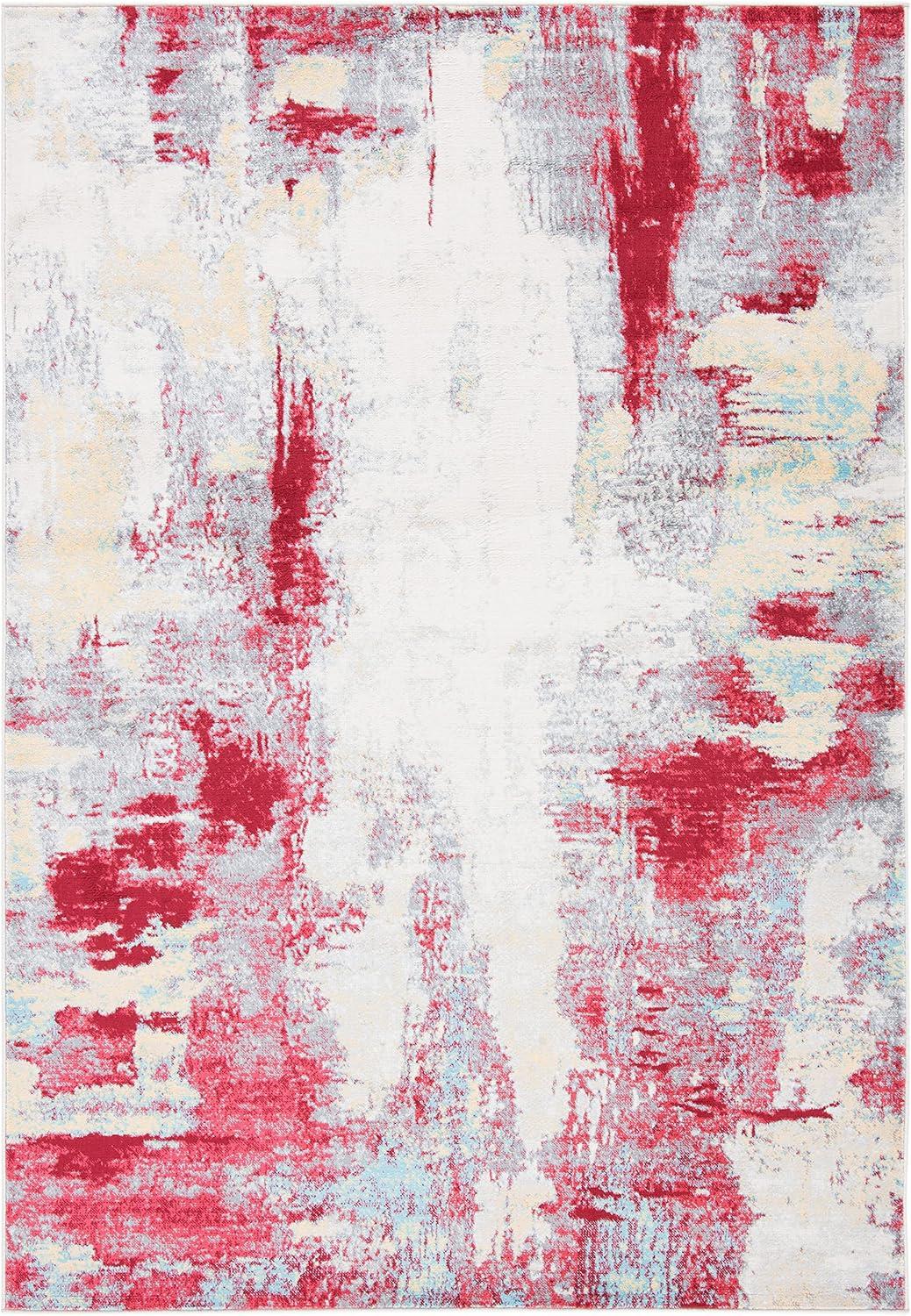 image:imageSAFAVIEH Area Rug 8x10 Jasper Collection Large Grey amp Gold Modern Abstract Design NonShedding amp Easy Cleaning Ideal for Living Room Bedroom Office Dining Space JSP101ARedIvory