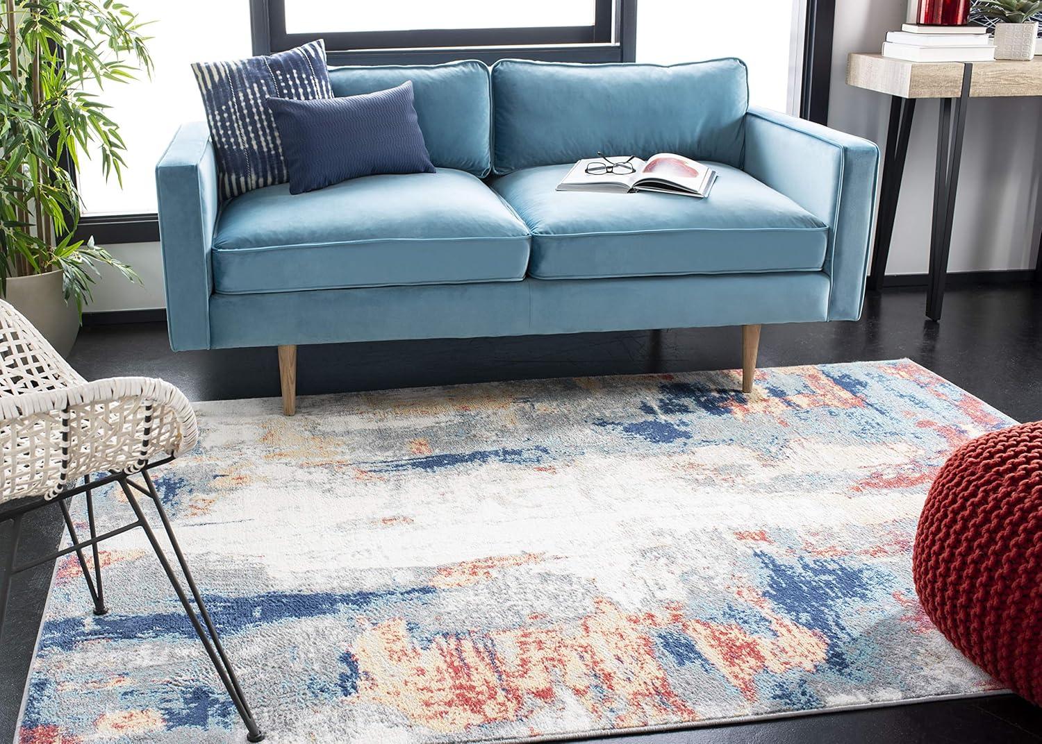 image:imageSAFAVIEH Area Rug 8x10 Jasper Collection Large Grey amp Gold Modern Abstract Design NonShedding amp Easy Cleaning Ideal for Living Room Bedroom Office Dining Space JSP101AGreyRed