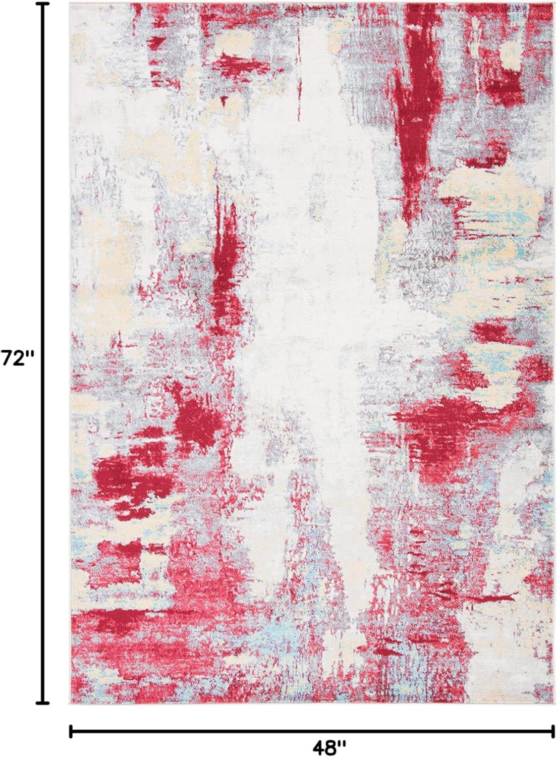 image:imageSAFAVIEH Area Rug 8x10 Jasper Collection Large Grey amp Gold Modern Abstract Design NonShedding amp Easy Cleaning Ideal for Living Room Bedroom Office Dining Space JSP101ARedIvory