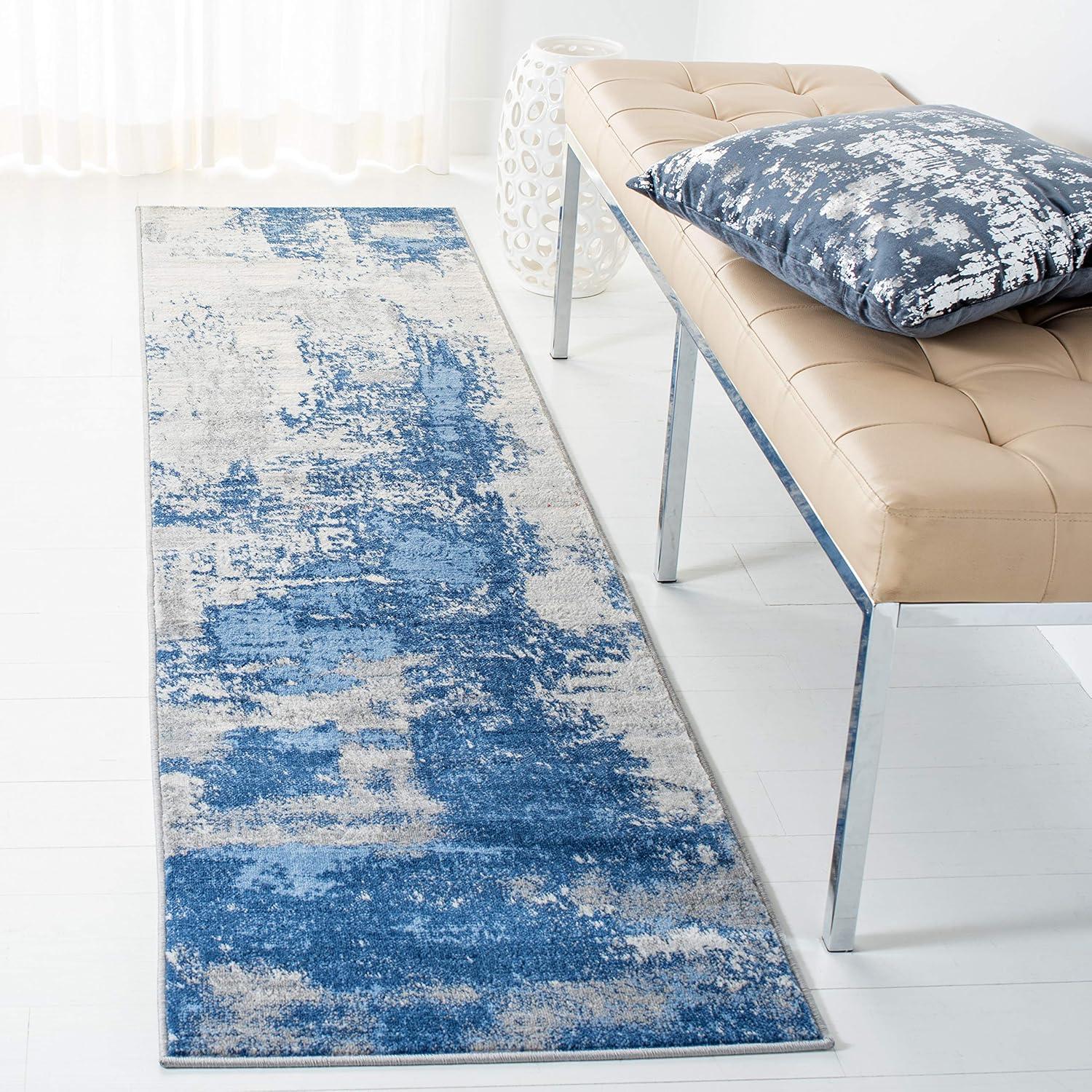 image:imageSAFAVIEH Area Rug 8x10 Jasper Collection Large Grey amp Gold Modern Abstract Design NonShedding amp Easy Cleaning Ideal for Living Room Bedroom Office Dining Space JSP101ABlueIvory