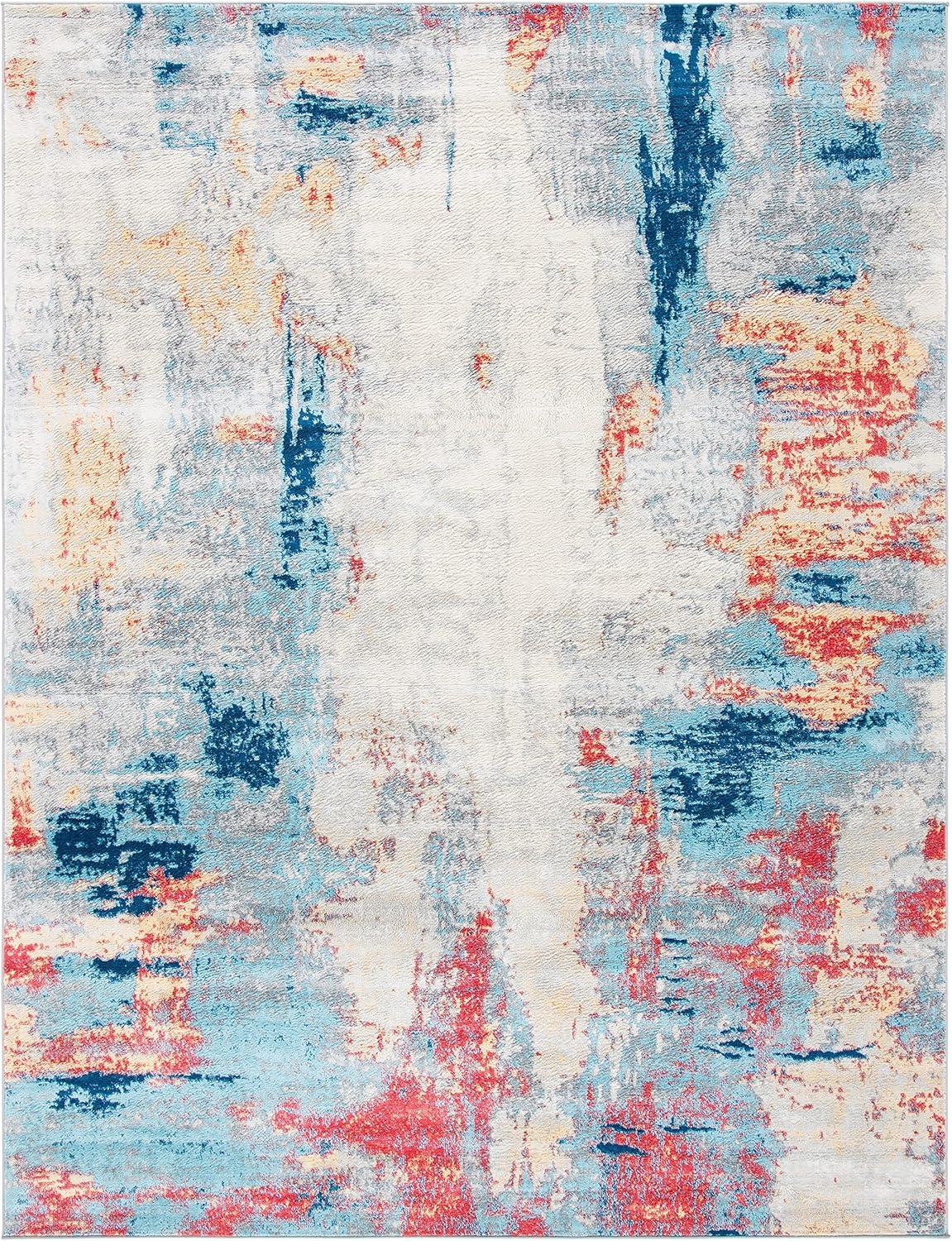 image:imageSAFAVIEH Area Rug 8x10 Jasper Collection Large Grey amp Gold Modern Abstract Design NonShedding amp Easy Cleaning Ideal for Living Room Bedroom Office Dining Space JSP101AGreyRed