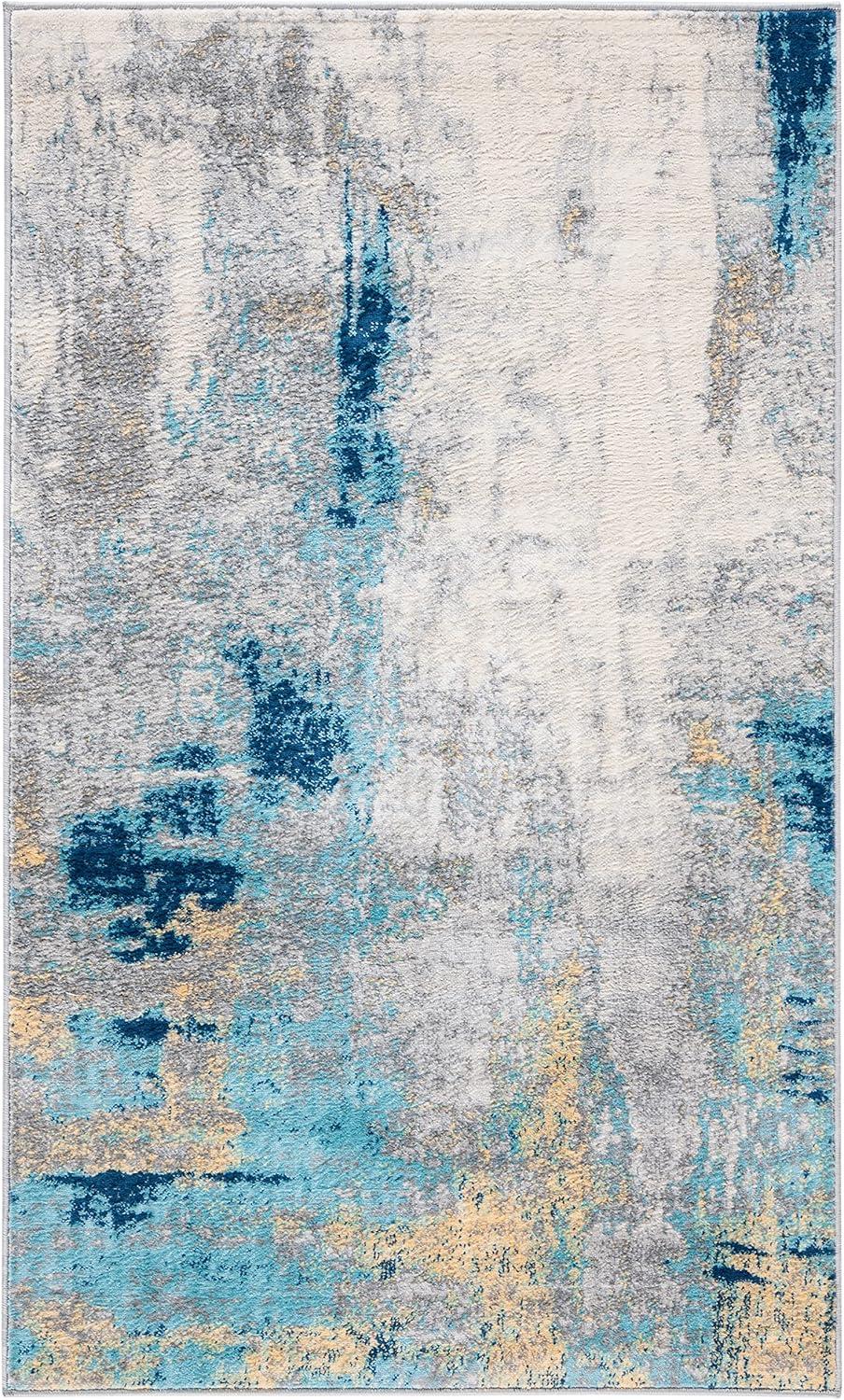 image:imageSAFAVIEH Area Rug 8x10 Jasper Collection Large Grey amp Gold Modern Abstract Design NonShedding amp Easy Cleaning Ideal for Living Room Bedroom Office Dining Space JSP101AGreyGold