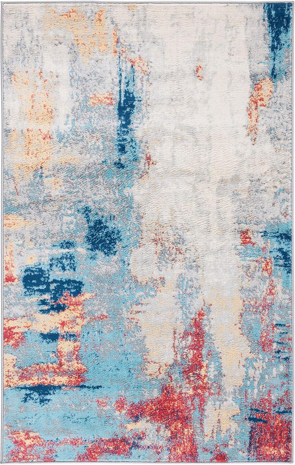 image:imageSAFAVIEH Area Rug 8x10 Jasper Collection Large Grey amp Gold Modern Abstract Design NonShedding amp Easy Cleaning Ideal for Living Room Bedroom Office Dining Space JSP101AGreyRed