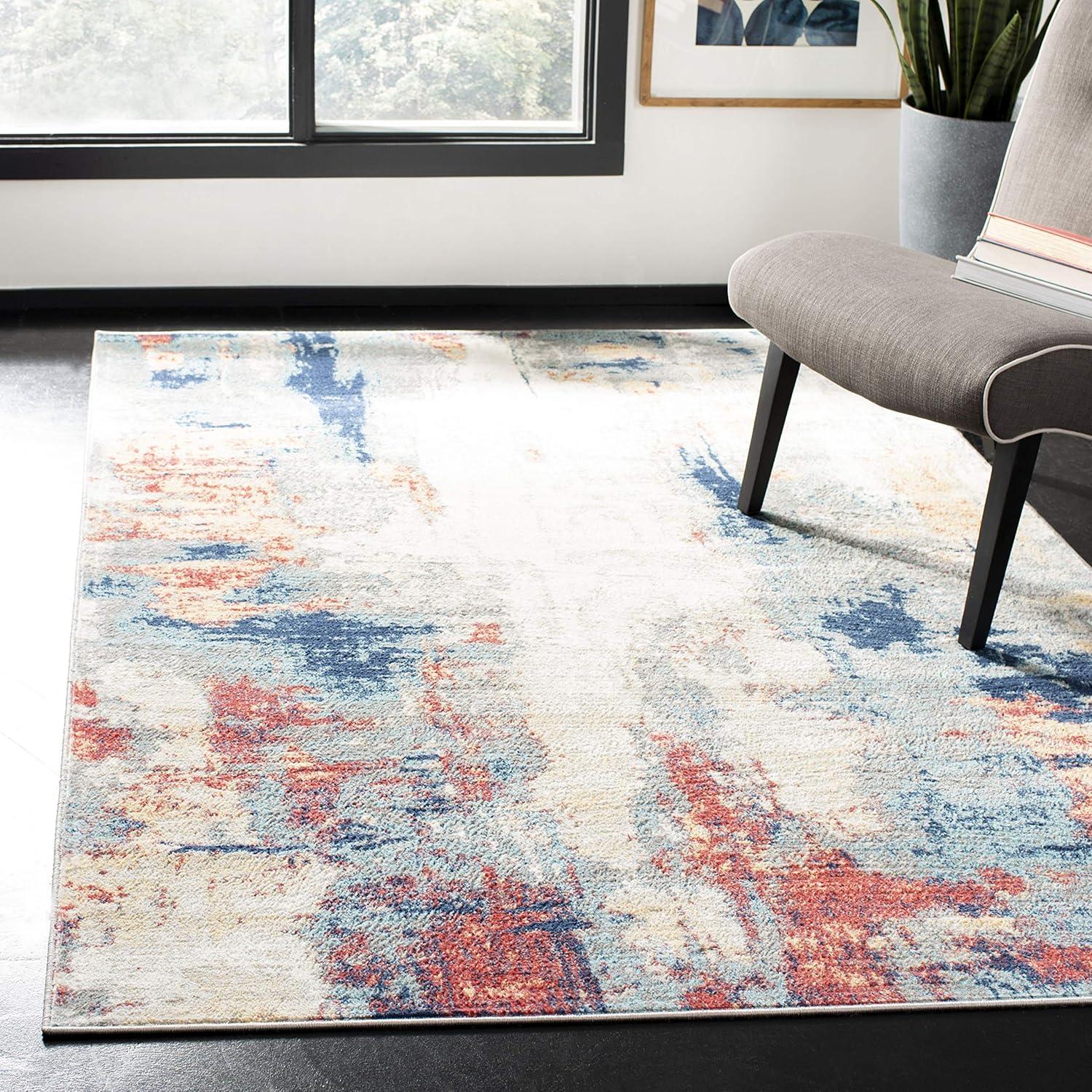image:imageSAFAVIEH Area Rug 8x10 Jasper Collection Large Grey amp Gold Modern Abstract Design NonShedding amp Easy Cleaning Ideal for Living Room Bedroom Office Dining Space JSP101AGreyRed