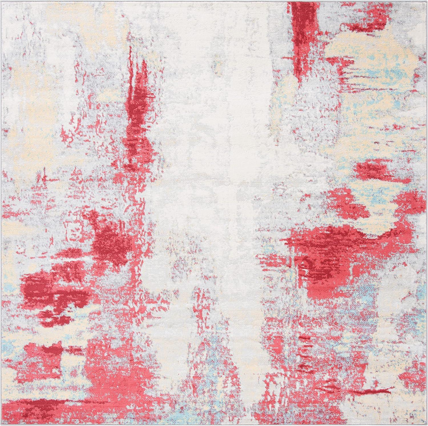 image:imageSAFAVIEH Area Rug 8x10 Jasper Collection Large Grey amp Gold Modern Abstract Design NonShedding amp Easy Cleaning Ideal for Living Room Bedroom Office Dining Space JSP101ARedIvory