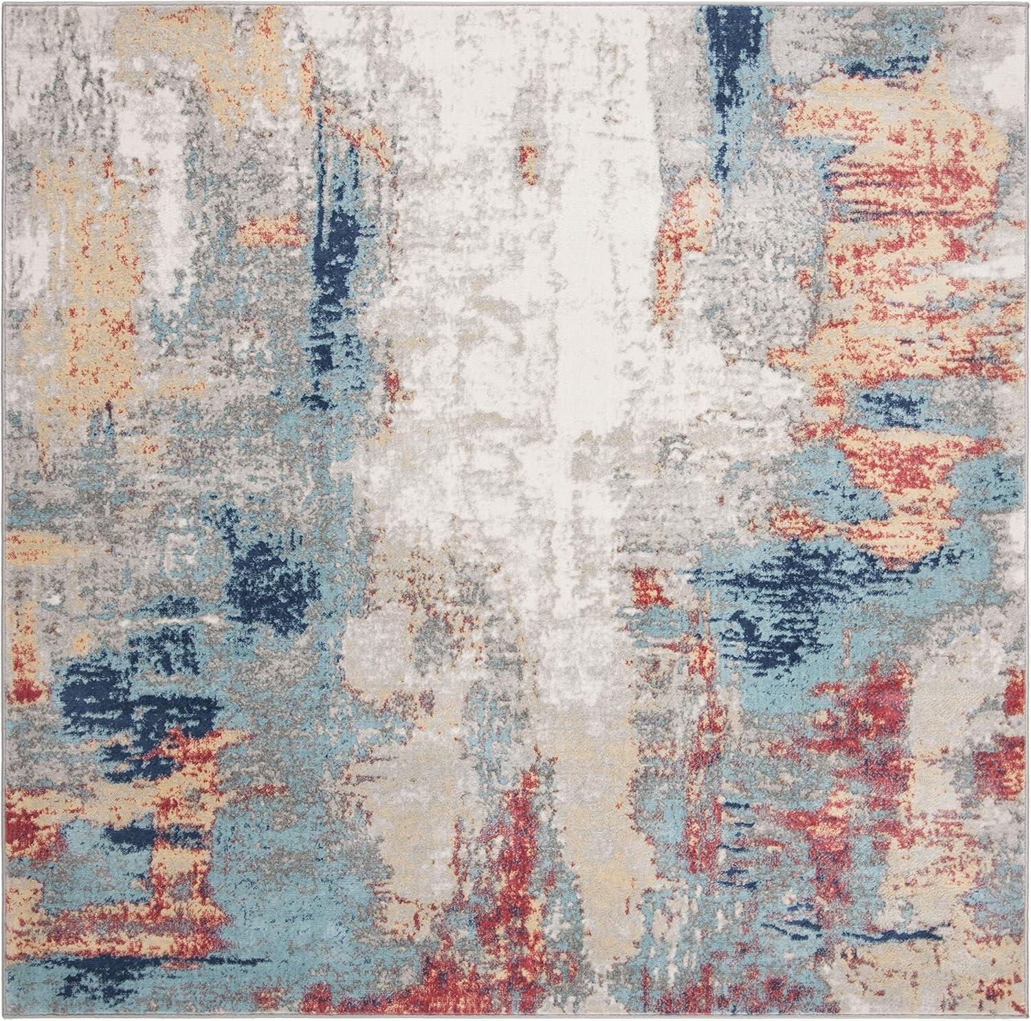 image:imageSAFAVIEH Area Rug 8x10 Jasper Collection Large Grey amp Gold Modern Abstract Design NonShedding amp Easy Cleaning Ideal for Living Room Bedroom Office Dining Space JSP101AGreyRed