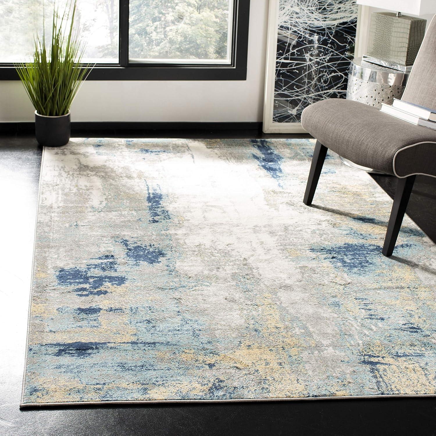 image:imageSAFAVIEH Area Rug 8x10 Jasper Collection Large Grey amp Gold Modern Abstract Design NonShedding amp Easy Cleaning Ideal for Living Room Bedroom Office Dining Space JSP101AGreyGold