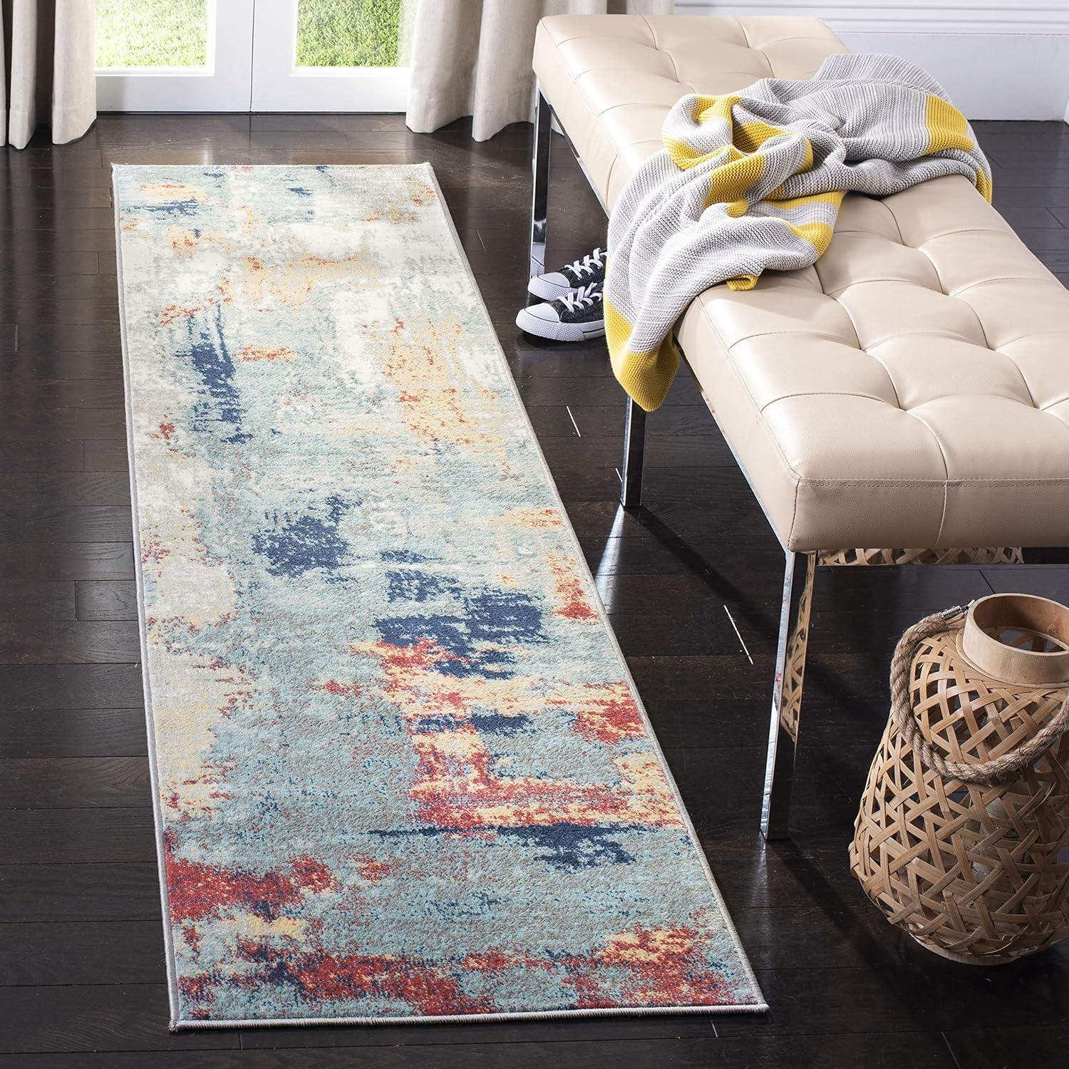 image:imageSAFAVIEH Area Rug 8x10 Jasper Collection Large Grey amp Gold Modern Abstract Design NonShedding amp Easy Cleaning Ideal for Living Room Bedroom Office Dining Space JSP101AGreyRed
