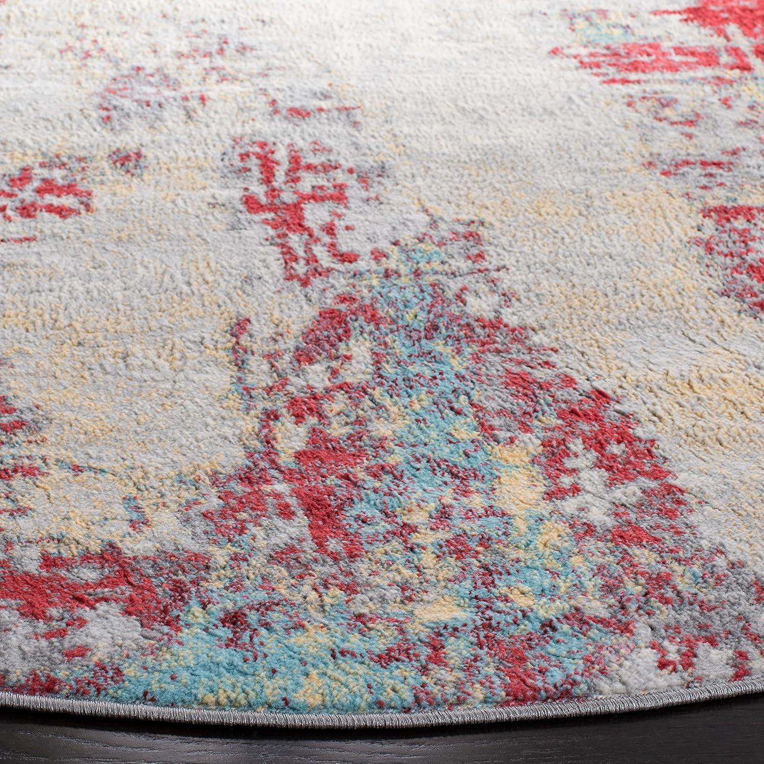 image:imageSAFAVIEH Area Rug 8x10 Jasper Collection Large Grey amp Gold Modern Abstract Design NonShedding amp Easy Cleaning Ideal for Living Room Bedroom Office Dining Space JSP101ARedIvory