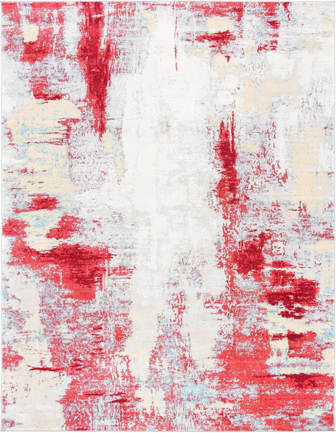 image:imageSAFAVIEH Area Rug 8x10 Jasper Collection Large Grey amp Gold Modern Abstract Design NonShedding amp Easy Cleaning Ideal for Living Room Bedroom Office Dining Space JSP101ARedIvory