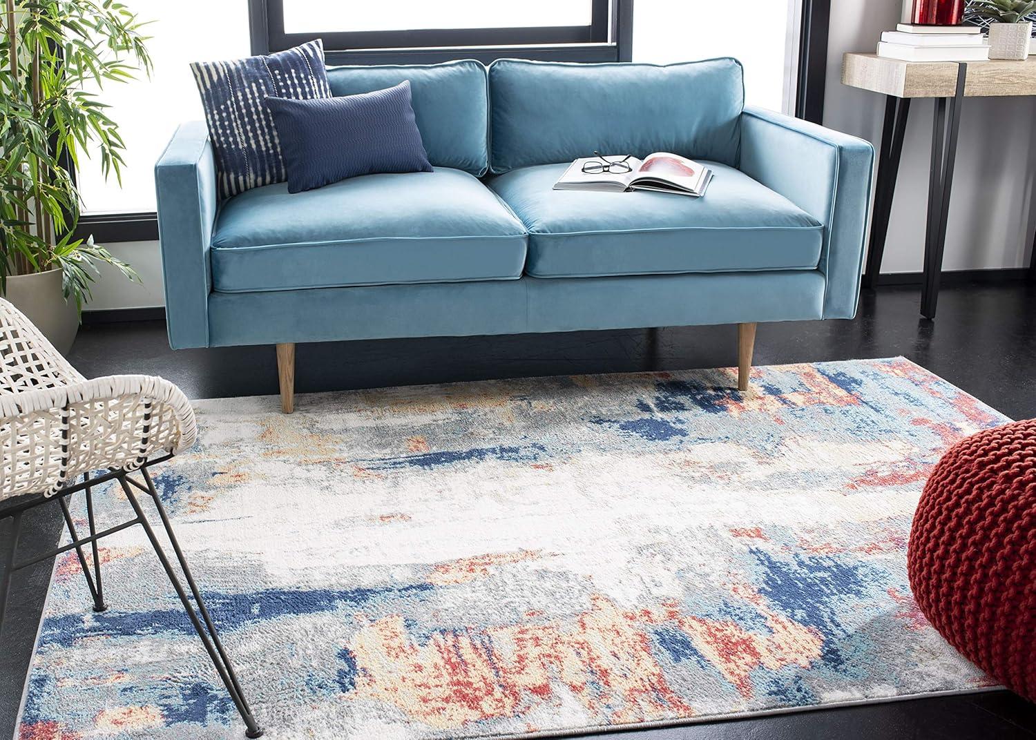 image:imageSAFAVIEH Area Rug 8x10 Jasper Collection Large Grey amp Gold Modern Abstract Design NonShedding amp Easy Cleaning Ideal for Living Room Bedroom Office Dining Space JSP101AGreyRed