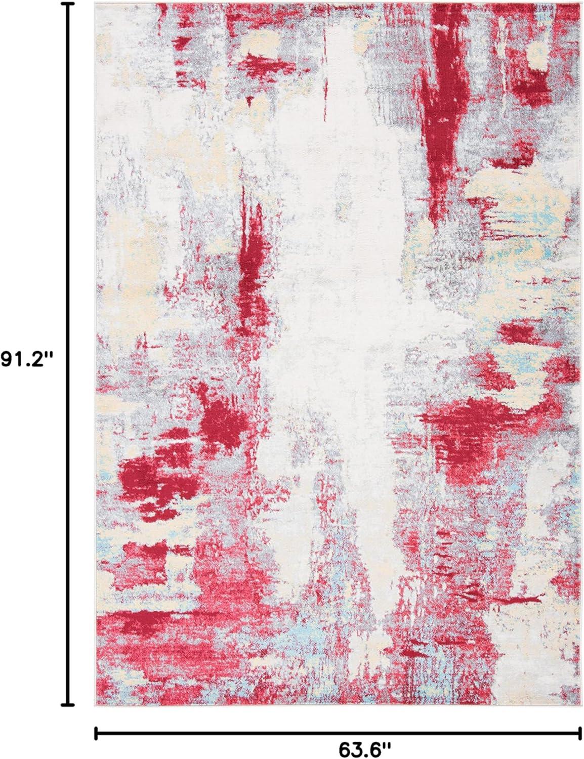 image:imageSAFAVIEH Area Rug 8x10 Jasper Collection Large Grey amp Gold Modern Abstract Design NonShedding amp Easy Cleaning Ideal for Living Room Bedroom Office Dining Space JSP101ARedIvory