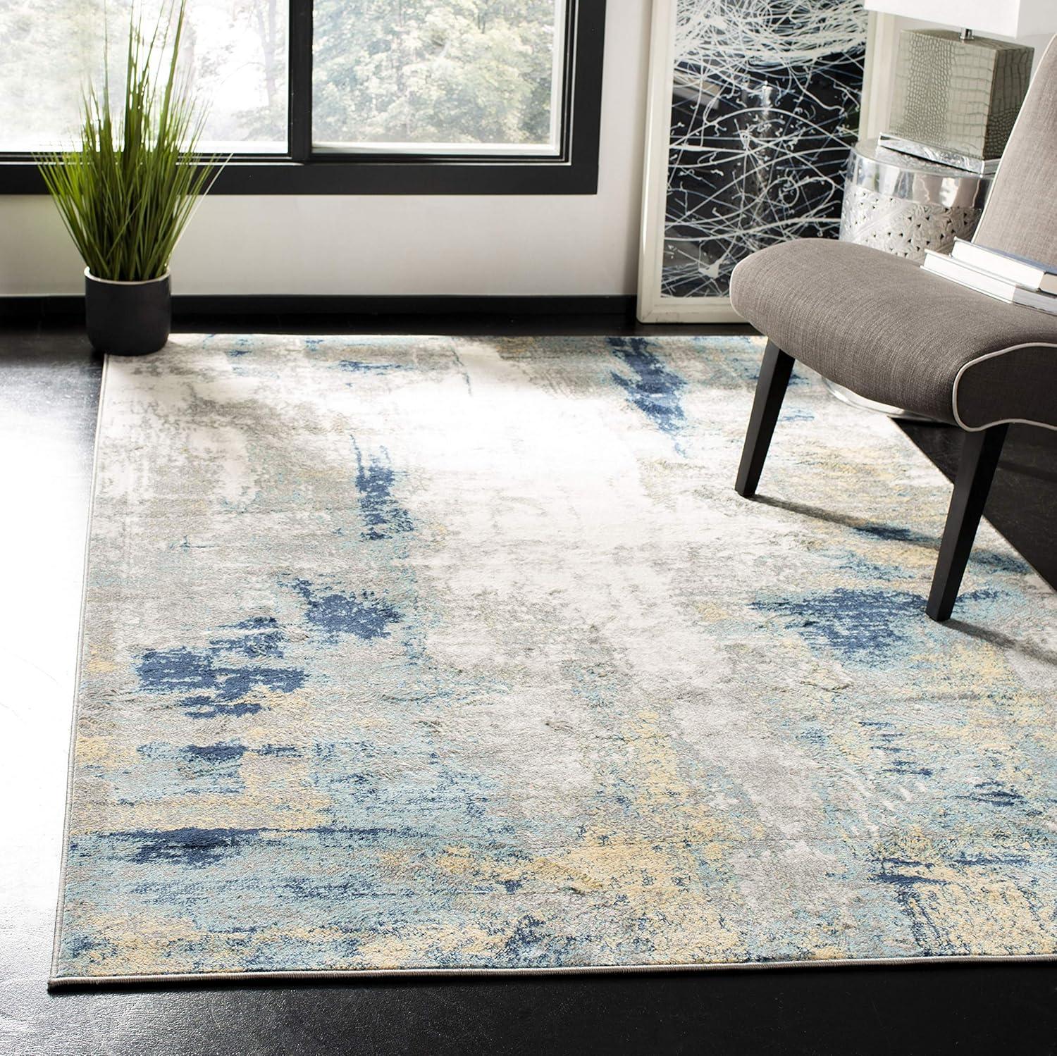 image:imageSAFAVIEH Area Rug 8x10 Jasper Collection Large Grey amp Gold Modern Abstract Design NonShedding amp Easy Cleaning Ideal for Living Room Bedroom Office Dining Space JSP101AGreyGold