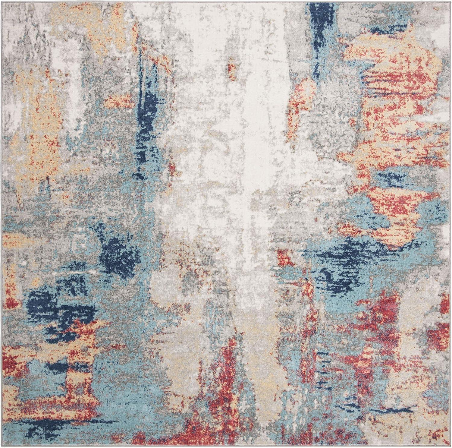 image:imageSAFAVIEH Area Rug 8x10 Jasper Collection Large Grey amp Gold Modern Abstract Design NonShedding amp Easy Cleaning Ideal for Living Room Bedroom Office Dining Space JSP101AGreyRed