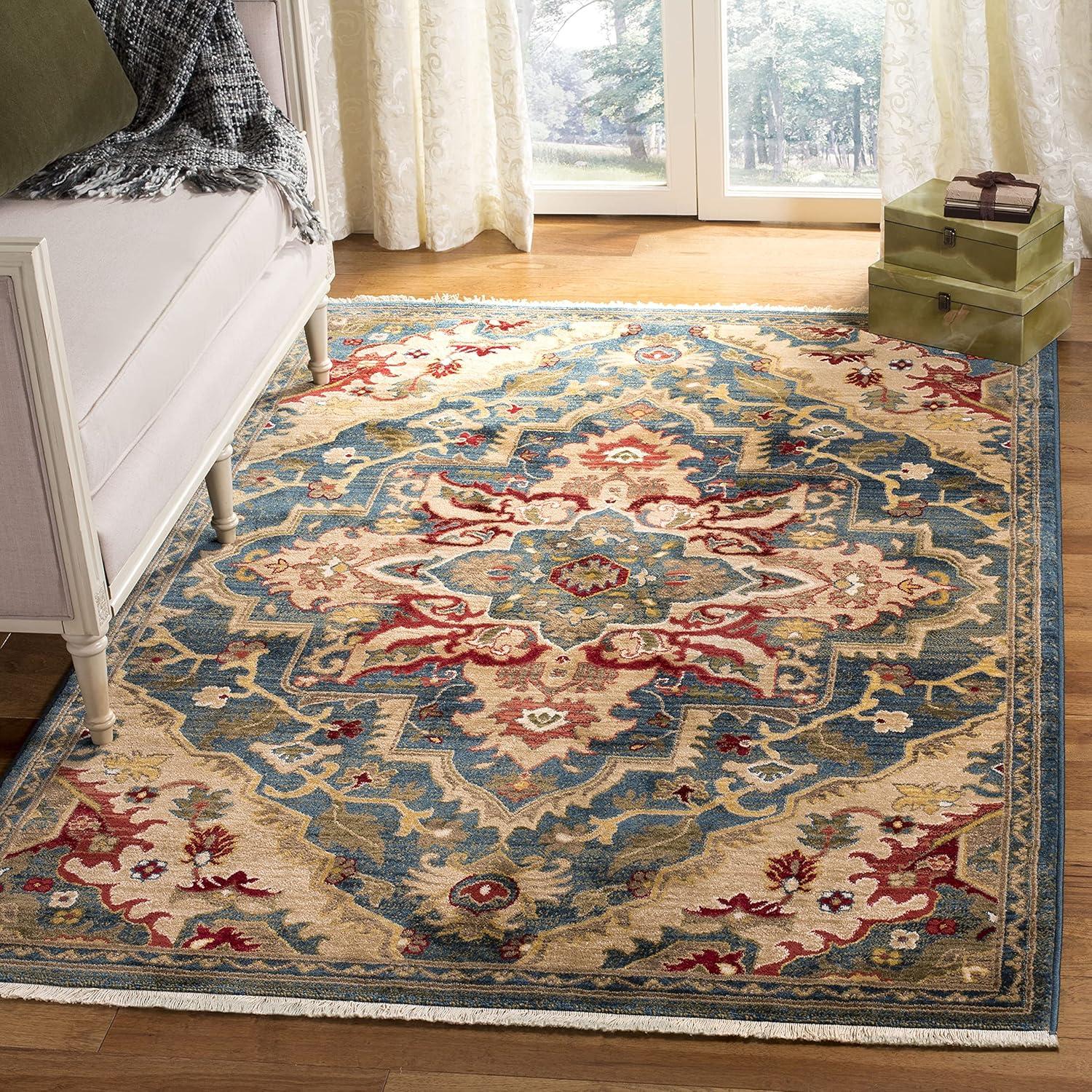 image:imageSAFAVIEH Area Rug 8x10 Kashan Collection Large Blue amp Beige Traditional Oriental Design NonShedding amp Easy Cleaning Ideal for Living Room Bedroom Office Dining Space KSN304BBlueBeige