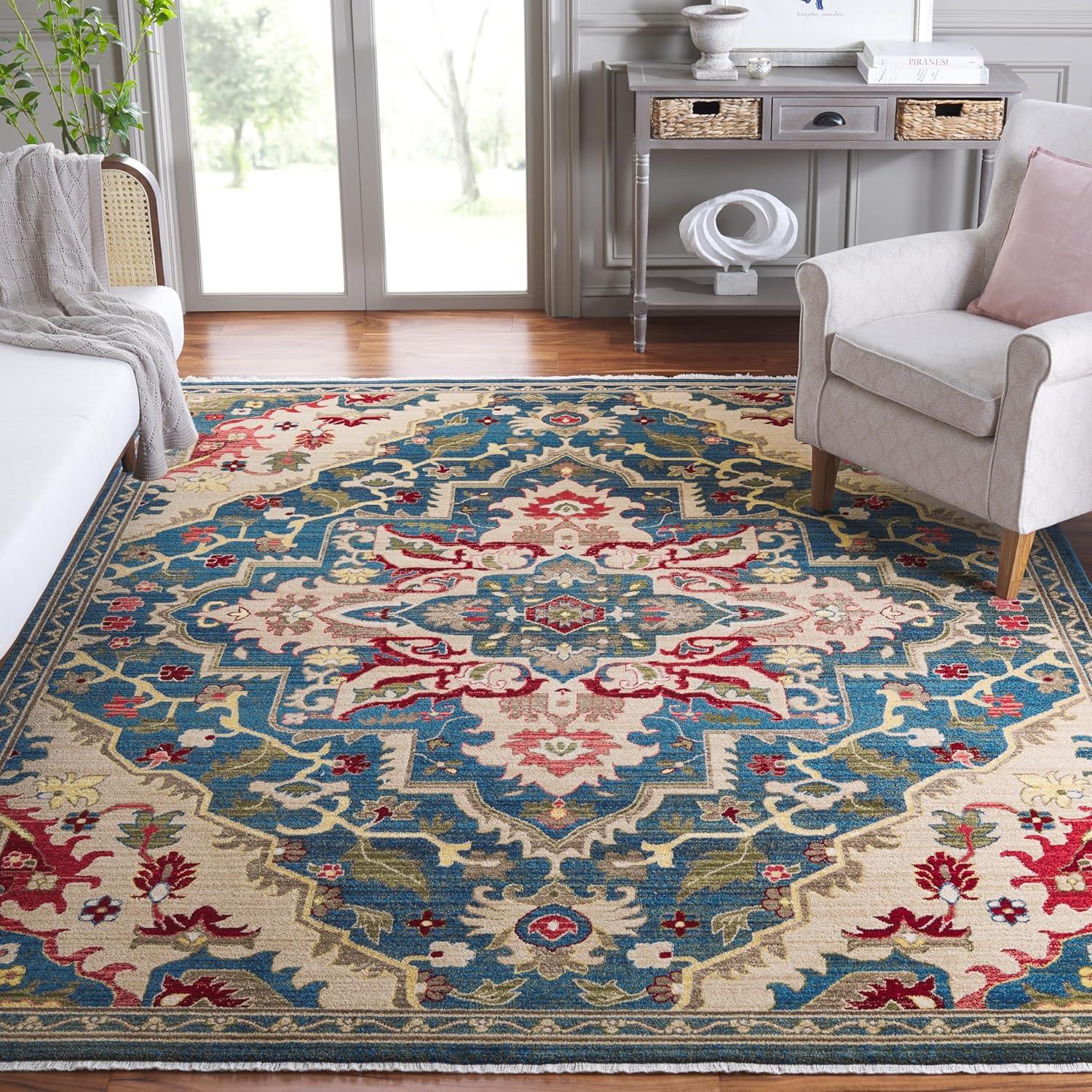 image:imageSAFAVIEH Area Rug 8x10 Kashan Collection Large Blue amp Beige Traditional Oriental Design NonShedding amp Easy Cleaning Ideal for Living Room Bedroom Office Dining Space KSN304BBlueBeige