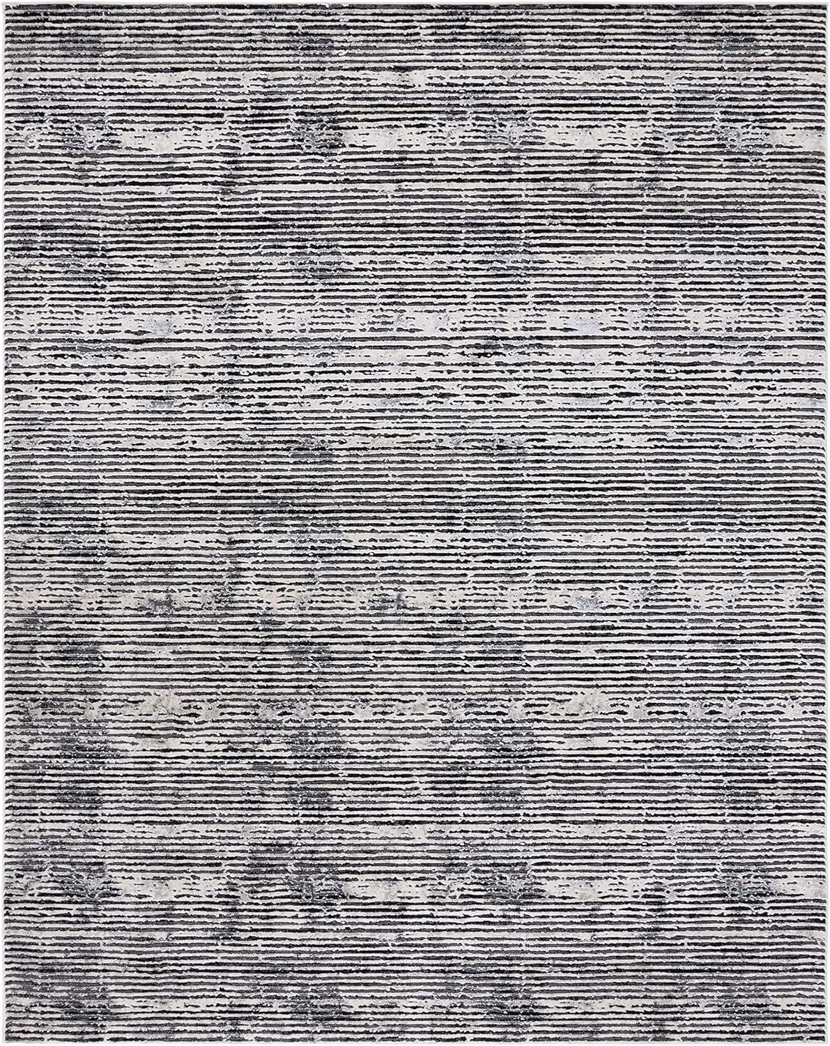 image:imageSAFAVIEH Area Rug 8x10 Lurex Collection Large Black amp Grey Modern Abstract Design NonShedding amp Easy Cleaning Ideal for Living Room Bedroom Office Dining Space LUR188ZBlackGrey