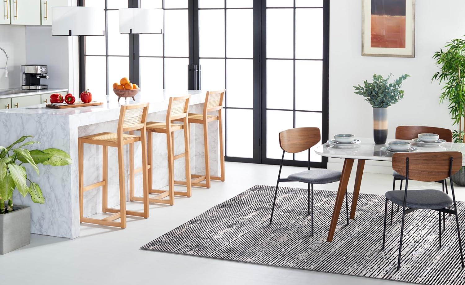 image:imageSAFAVIEH Area Rug 8x10 Lurex Collection Large Black amp Grey Modern Abstract Design NonShedding amp Easy Cleaning Ideal for Living Room Bedroom Office Dining Space LUR188ZBlackGrey
