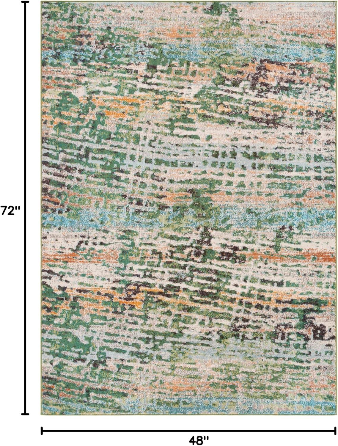 image:imageSAFAVIEH Area Rug 8x10 Madison Collection Large Beige amp Navy Modern Abstract Design NonShedding amp Easy Cleaning Ideal for Living Room Bedroom Office Dining Space MAD454AGreenRust