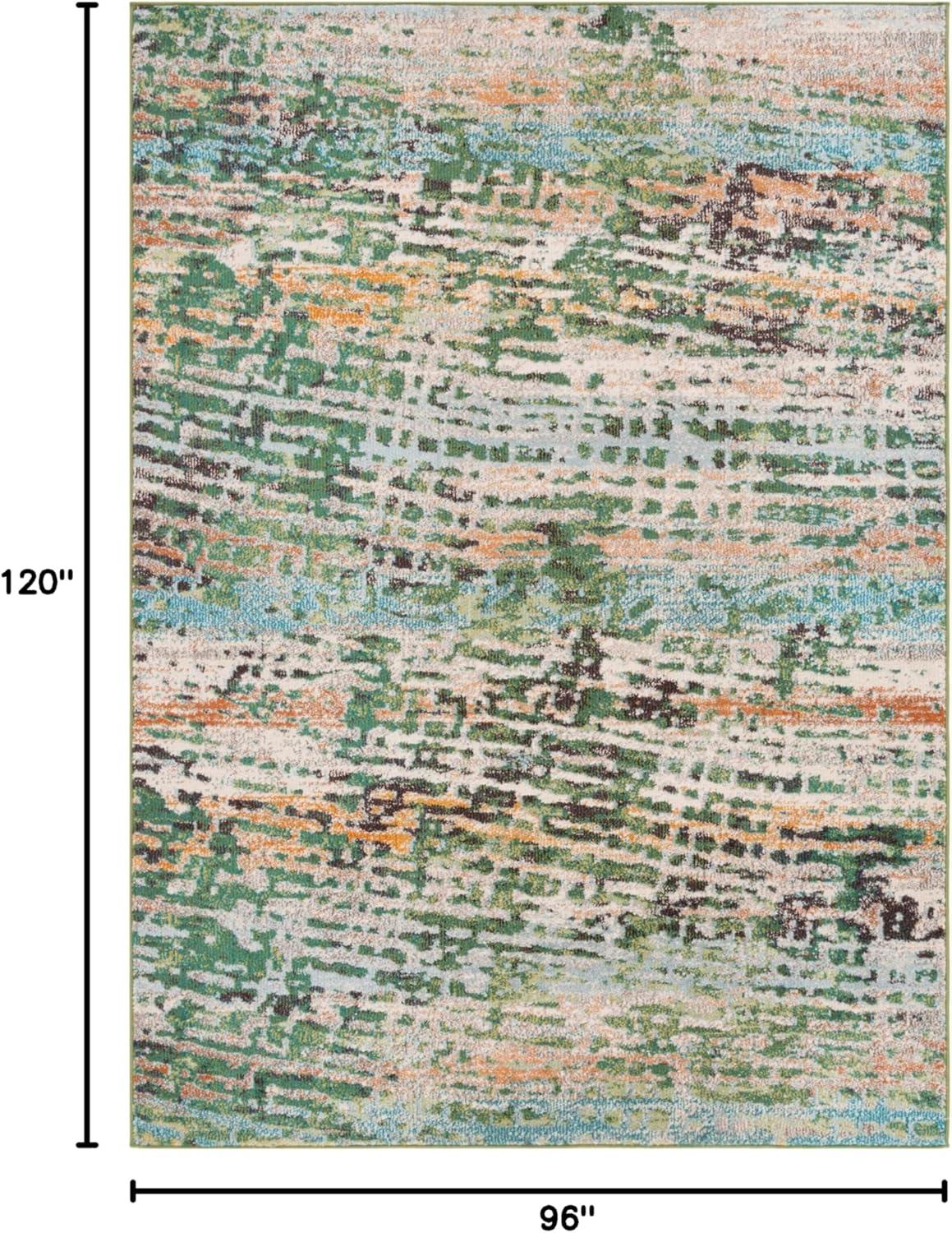 image:imageSAFAVIEH Area Rug 8x10 Madison Collection Large Beige amp Navy Modern Abstract Design NonShedding amp Easy Cleaning Ideal for Living Room Bedroom Office Dining Space MAD454AGreenRust