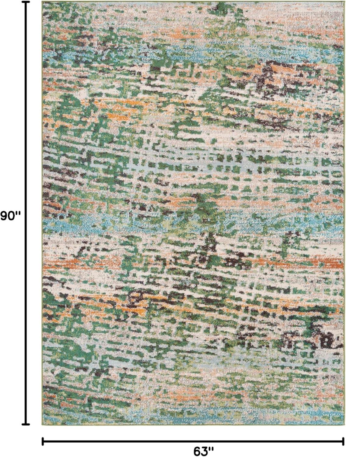 image:imageSAFAVIEH Area Rug 8x10 Madison Collection Large Beige amp Navy Modern Abstract Design NonShedding amp Easy Cleaning Ideal for Living Room Bedroom Office Dining Space MAD454AGreenRust
