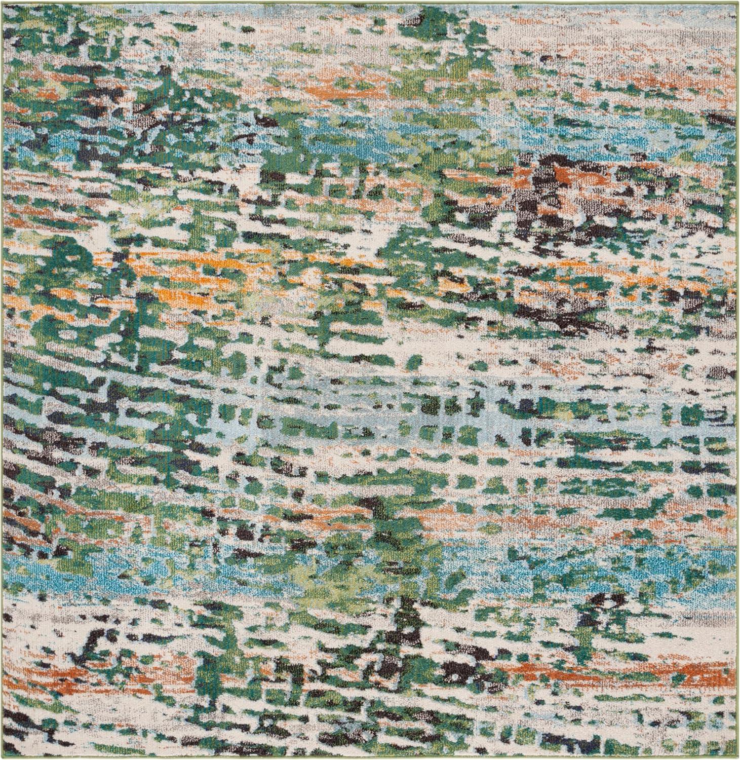 image:imageSAFAVIEH Area Rug 8x10 Madison Collection Large Beige amp Navy Modern Abstract Design NonShedding amp Easy Cleaning Ideal for Living Room Bedroom Office Dining Space MAD454AGreenRust