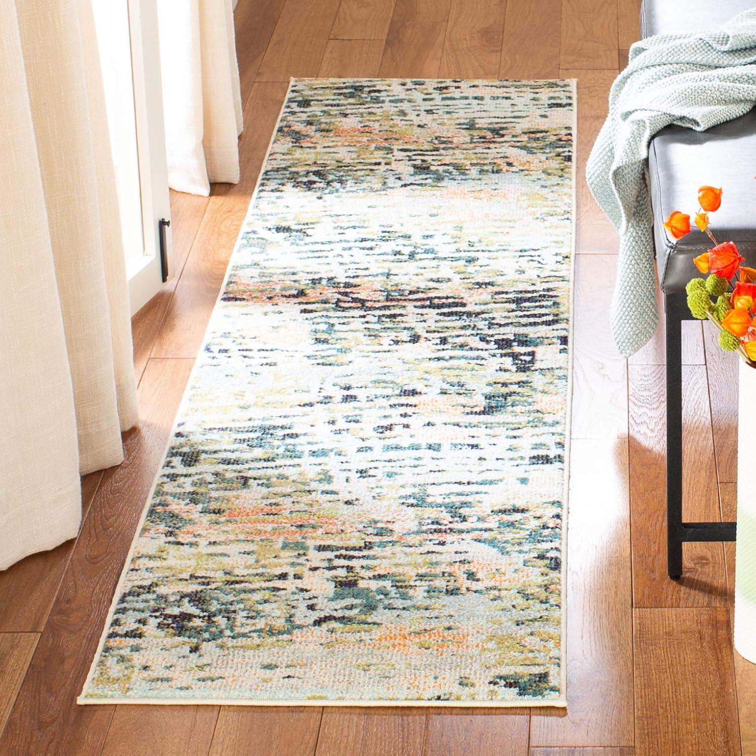 image:imageSAFAVIEH Area Rug 8x10 Madison Collection Large Beige amp Navy Modern Abstract Design NonShedding amp Easy Cleaning Ideal for Living Room Bedroom Office Dining Space MAD454ABeigeNavy