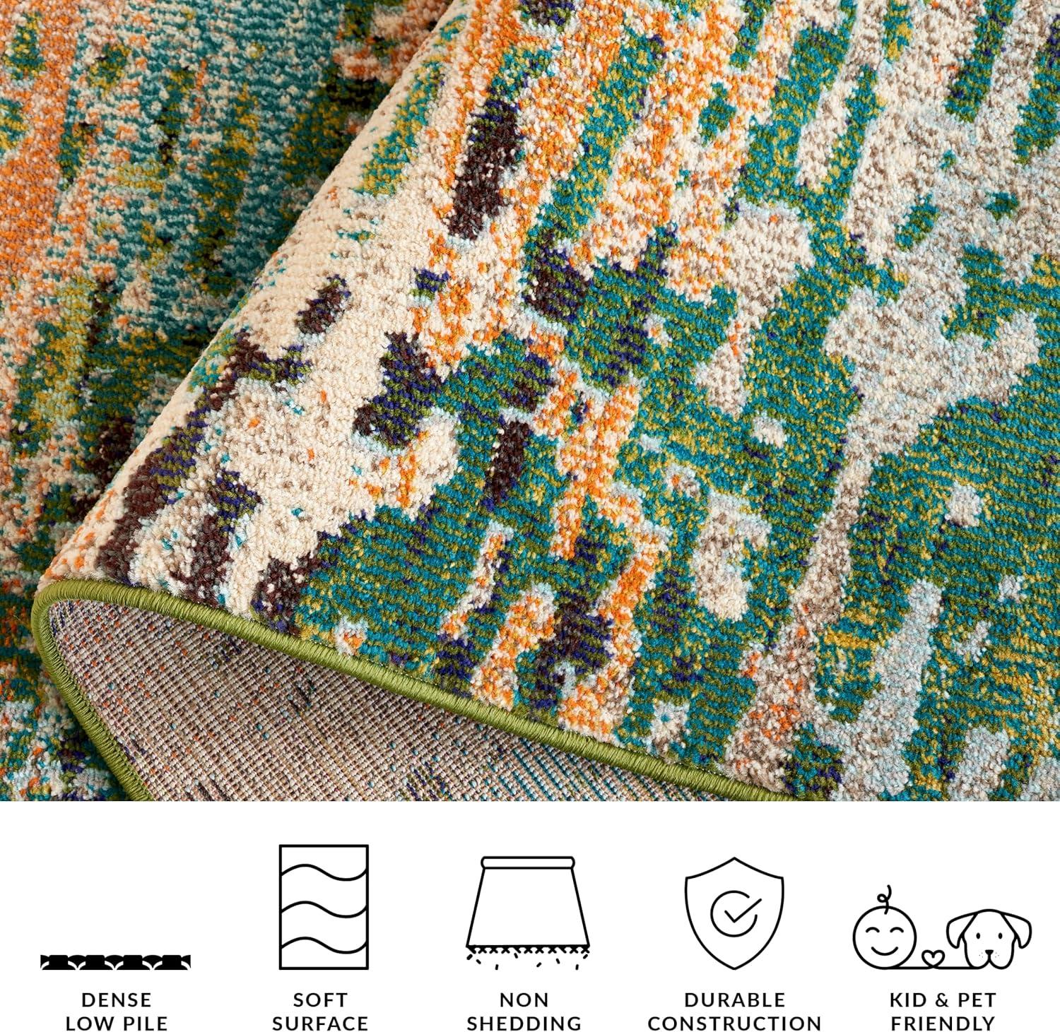 image:imageSAFAVIEH Area Rug 8x10 Madison Collection Large Beige amp Navy Modern Abstract Design NonShedding amp Easy Cleaning Ideal for Living Room Bedroom Office Dining Space MAD454AGreenRust