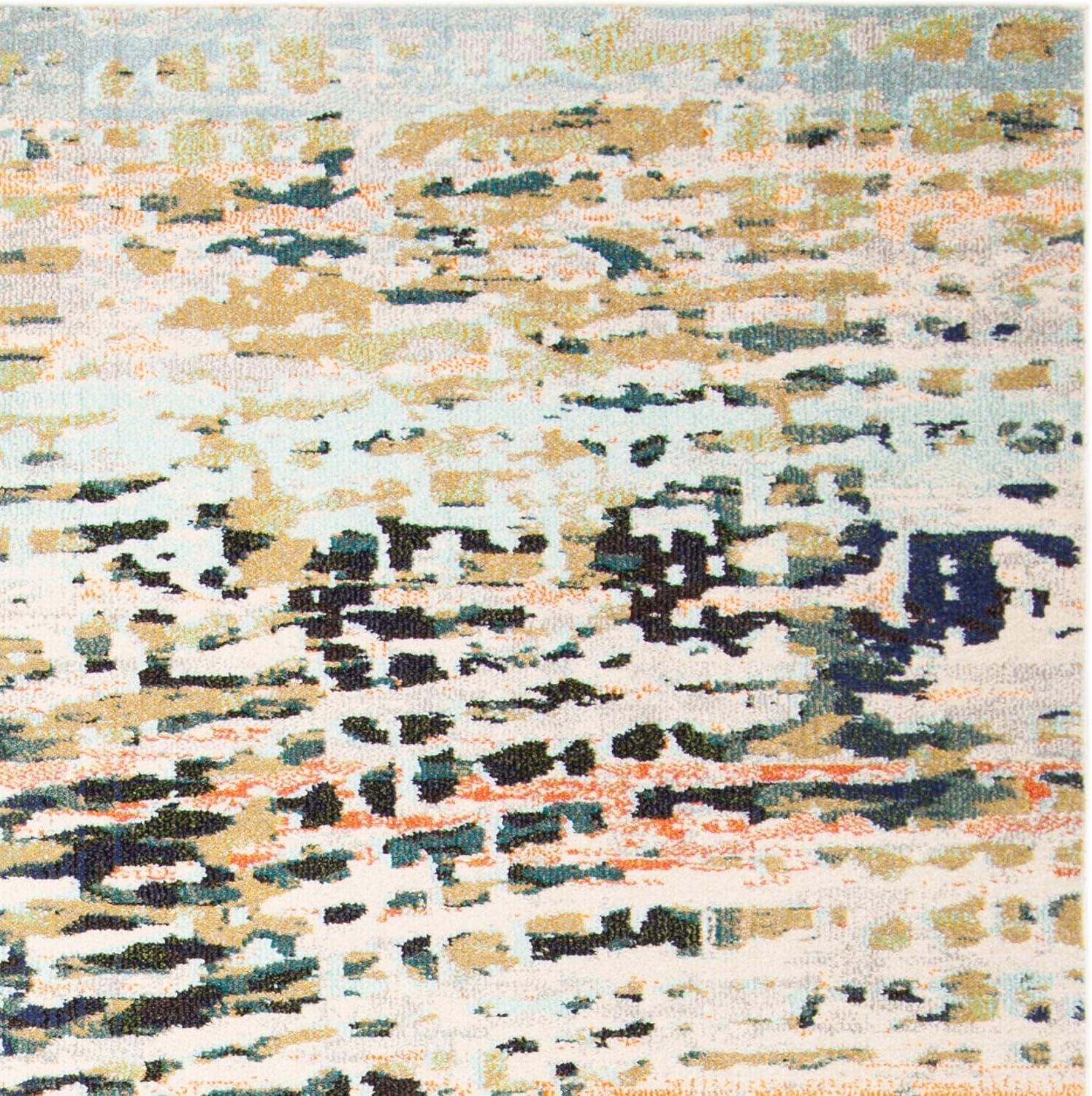 image:imageSAFAVIEH Area Rug 8x10 Madison Collection Large Beige amp Navy Modern Abstract Design NonShedding amp Easy Cleaning Ideal for Living Room Bedroom Office Dining Space MAD454ABeigeNavy