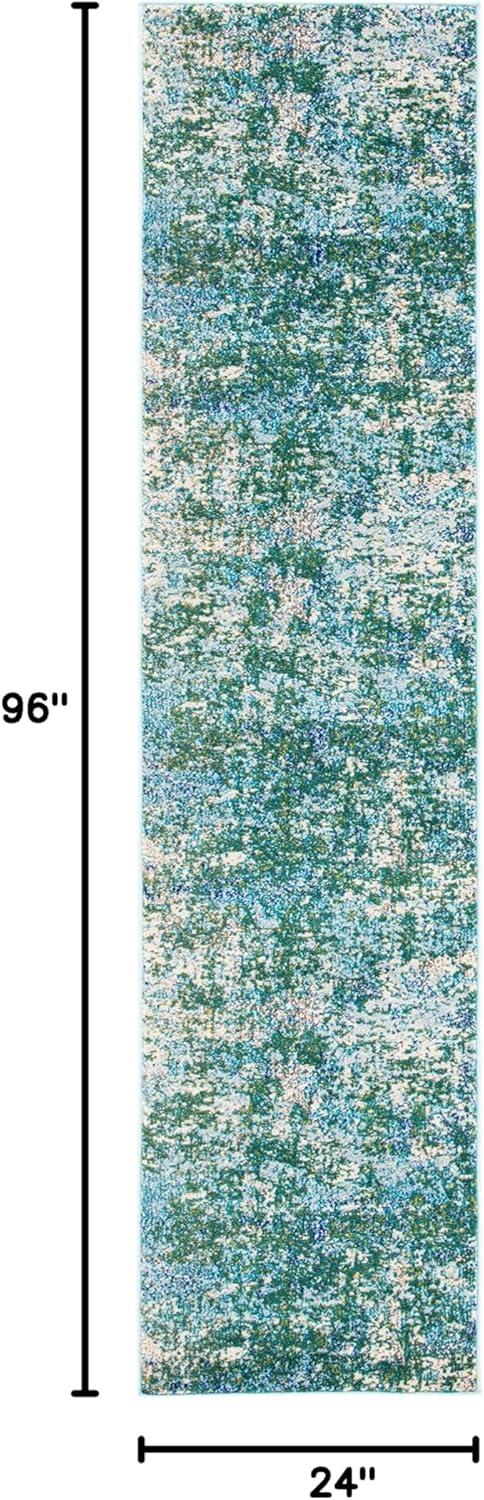 image:imageSAFAVIEH Area Rug 8x10 Madison Collection Large Grey amp Blue Modern Abstract Design NonShedding amp Easy Cleaning Ideal for Living Room Bedroom Office Dining Space MAD471FGreenTurquoise