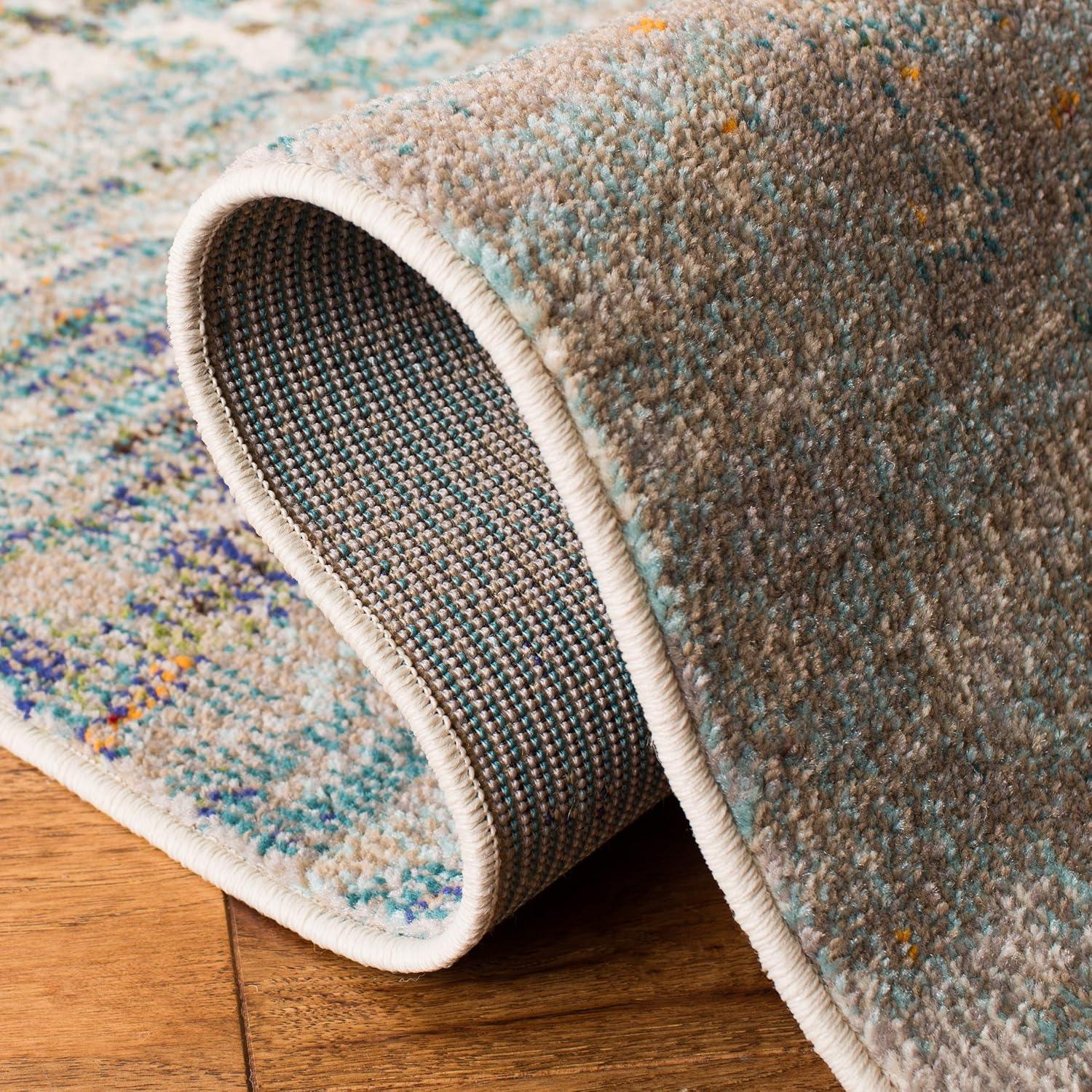 image:imageSAFAVIEH Area Rug 8x10 Madison Collection Large Grey amp Blue Modern Abstract Design NonShedding amp Easy Cleaning Ideal for Living Room Bedroom Office Dining Space MAD471FGreyBlue