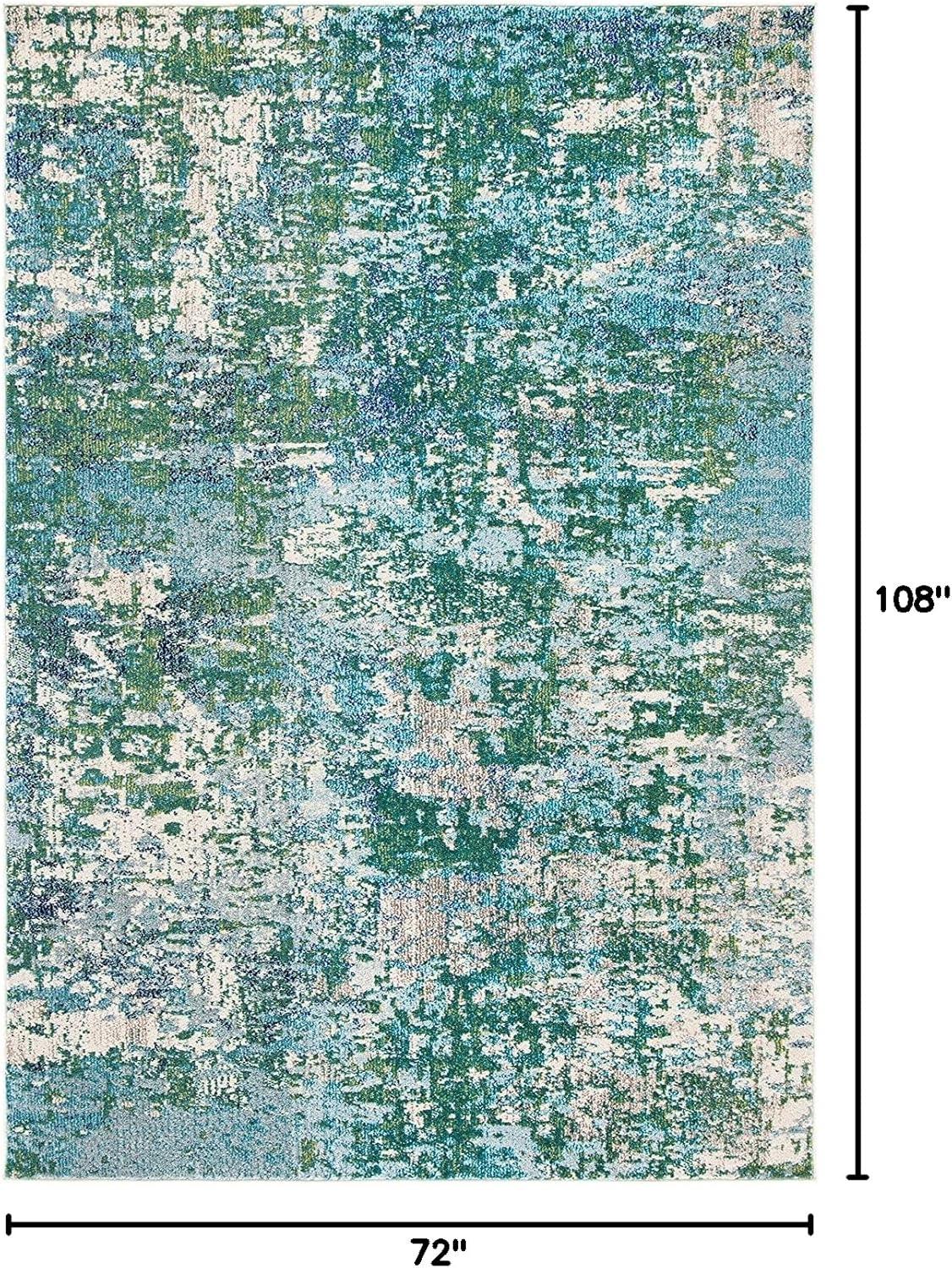 image:imageSAFAVIEH Area Rug 8x10 Madison Collection Large Grey amp Blue Modern Abstract Design NonShedding amp Easy Cleaning Ideal for Living Room Bedroom Office Dining Space MAD471FGreenTurquoise