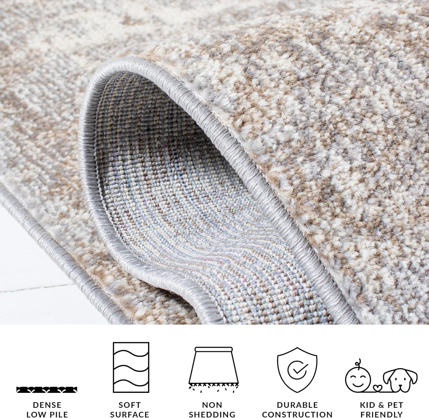 image:imageSAFAVIEH Area Rug 8x10 Madison Collection Large Grey amp Blue Modern Abstract Design NonShedding amp Easy Cleaning Ideal for Living Room Bedroom Office Dining Space MAD471FGreyBeige