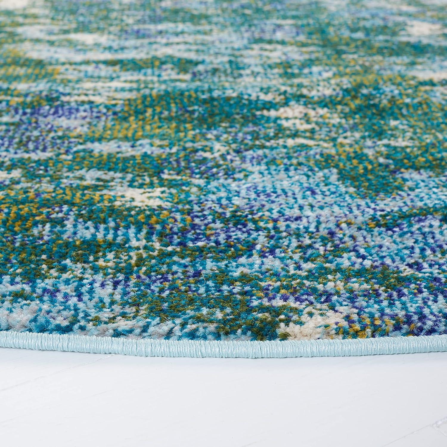 image:imageSAFAVIEH Area Rug 8x10 Madison Collection Large Grey amp Blue Modern Abstract Design NonShedding amp Easy Cleaning Ideal for Living Room Bedroom Office Dining Space MAD471FGreenTurquoise