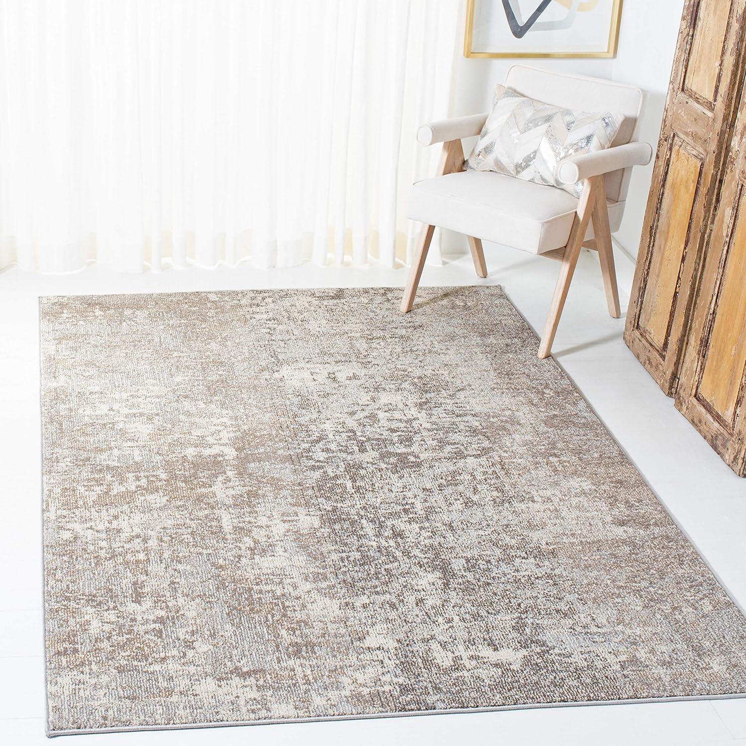 image:imageSAFAVIEH Area Rug 8x10 Madison Collection Large Grey amp Blue Modern Abstract Design NonShedding amp Easy Cleaning Ideal for Living Room Bedroom Office Dining Space MAD471FGreyBeige