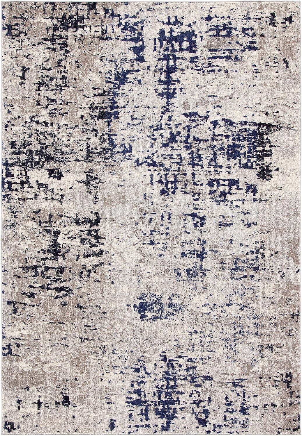 image:imageSAFAVIEH Area Rug 8x10 Madison Collection Large Grey amp Blue Modern Abstract Design NonShedding amp Easy Cleaning Ideal for Living Room Bedroom Office Dining Space MAD471FBeigePurple