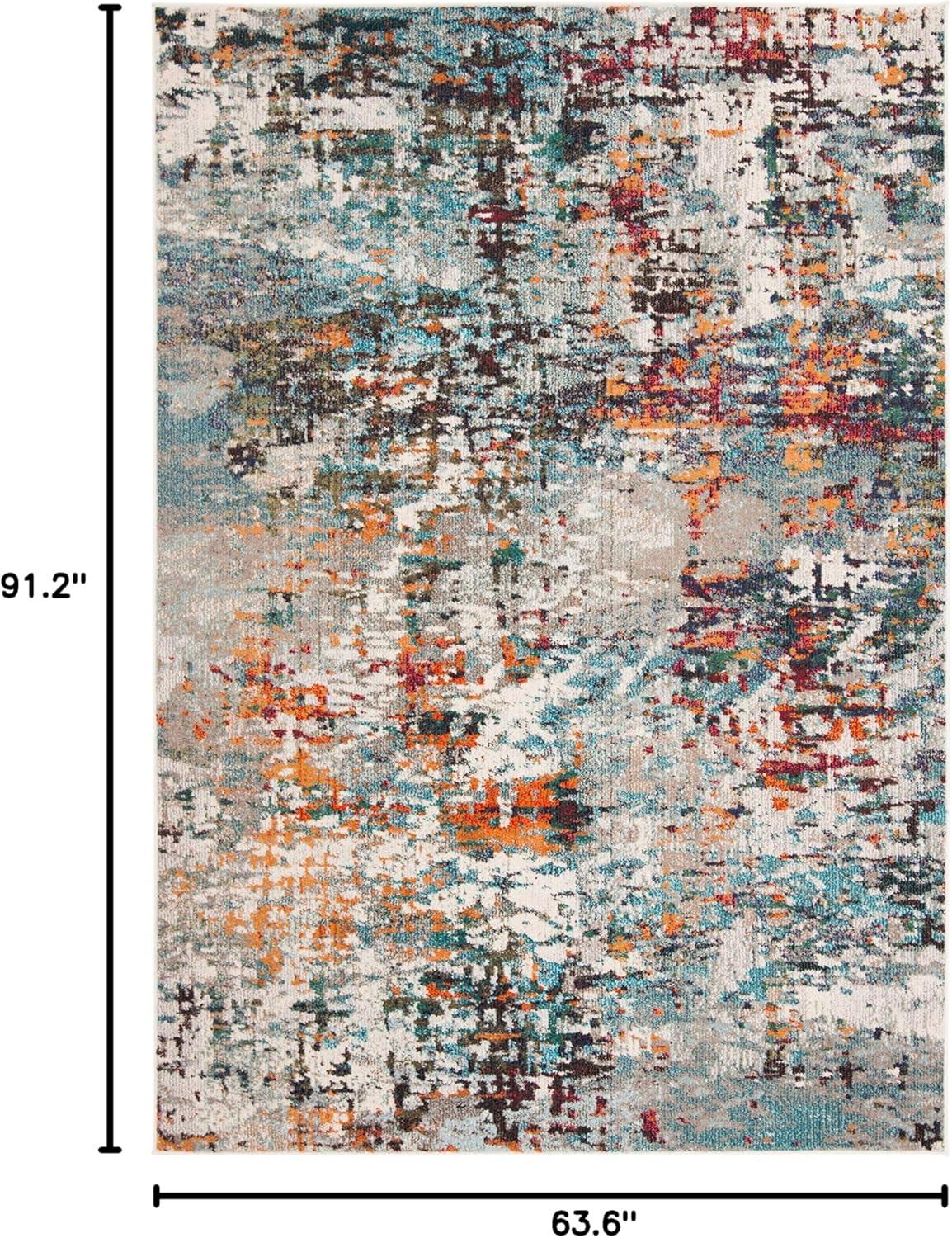 image:imageSAFAVIEH Area Rug 8x10 Madison Collection Large Grey amp Blue Modern Abstract Design NonShedding amp Easy Cleaning Ideal for Living Room Bedroom Office Dining Space MAD471FGreyBlue