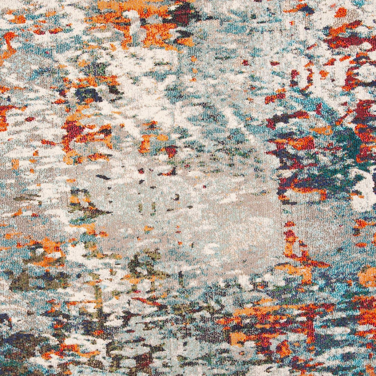 image:imageSAFAVIEH Area Rug 8x10 Madison Collection Large Grey amp Blue Modern Abstract Design NonShedding amp Easy Cleaning Ideal for Living Room Bedroom Office Dining Space MAD471FGreyBlue