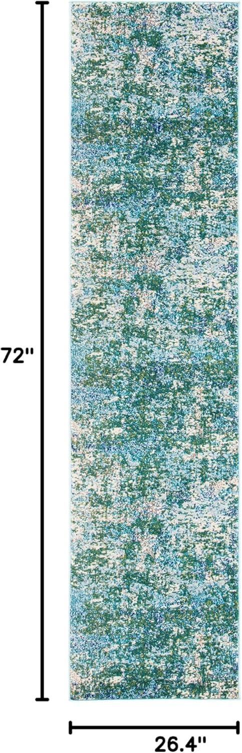 image:imageSAFAVIEH Area Rug 8x10 Madison Collection Large Grey amp Blue Modern Abstract Design NonShedding amp Easy Cleaning Ideal for Living Room Bedroom Office Dining Space MAD471FGreenTurquoise