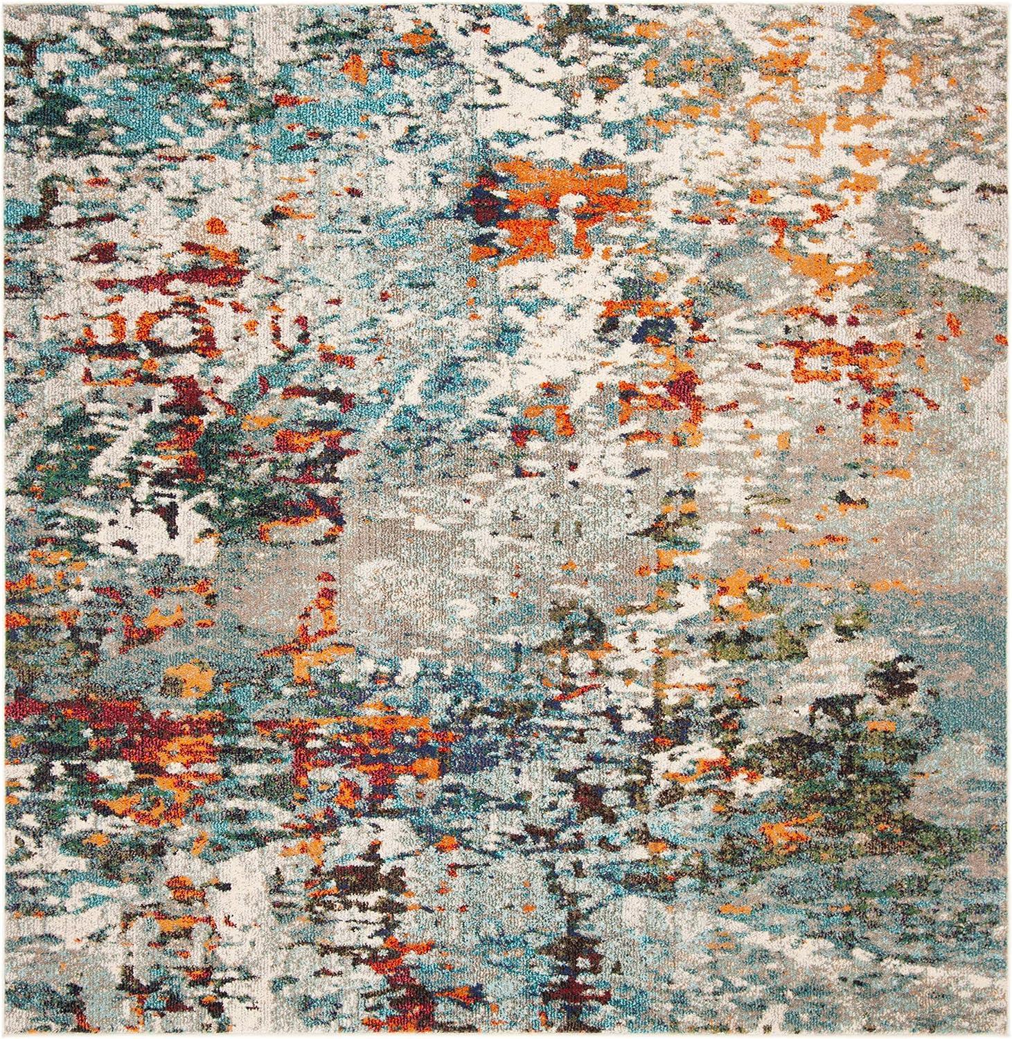 image:imageSAFAVIEH Area Rug 8x10 Madison Collection Large Grey amp Blue Modern Abstract Design NonShedding amp Easy Cleaning Ideal for Living Room Bedroom Office Dining Space MAD471FGreyBlue